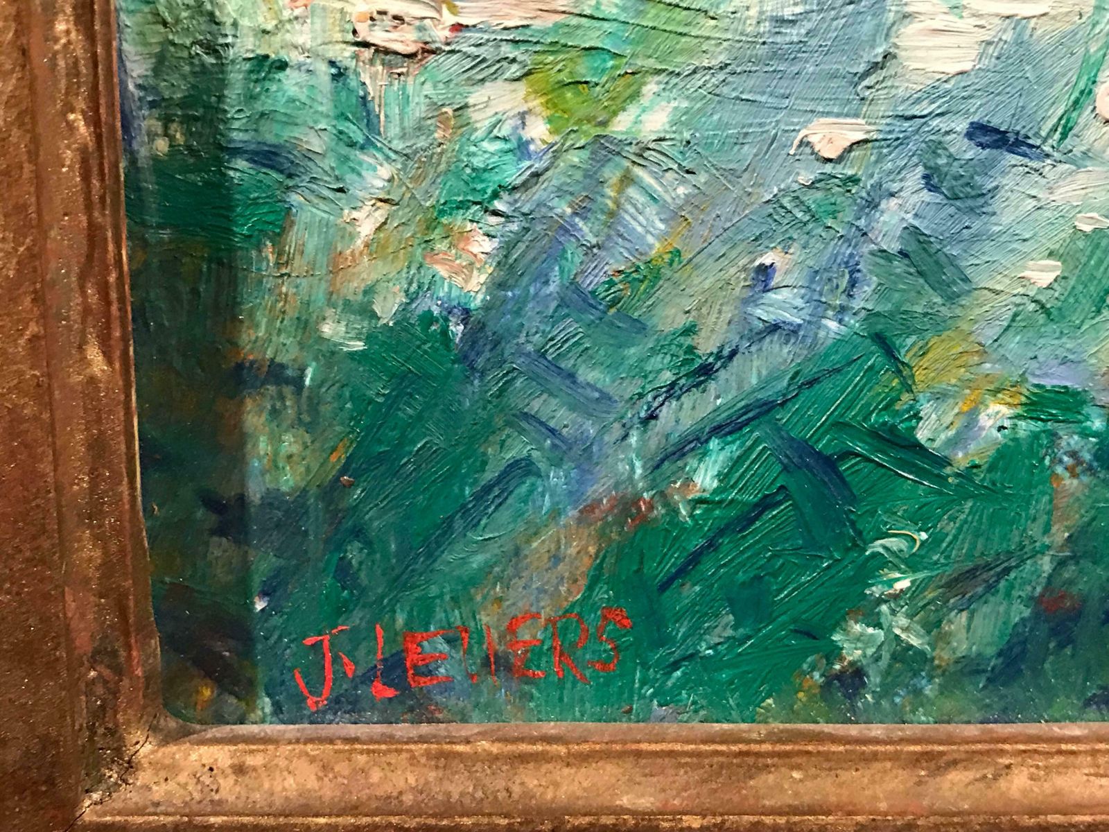 Jeanette Leuersfrench Impressionist Oil Girl By A River Signed Oilc.1980 photo 1481.0