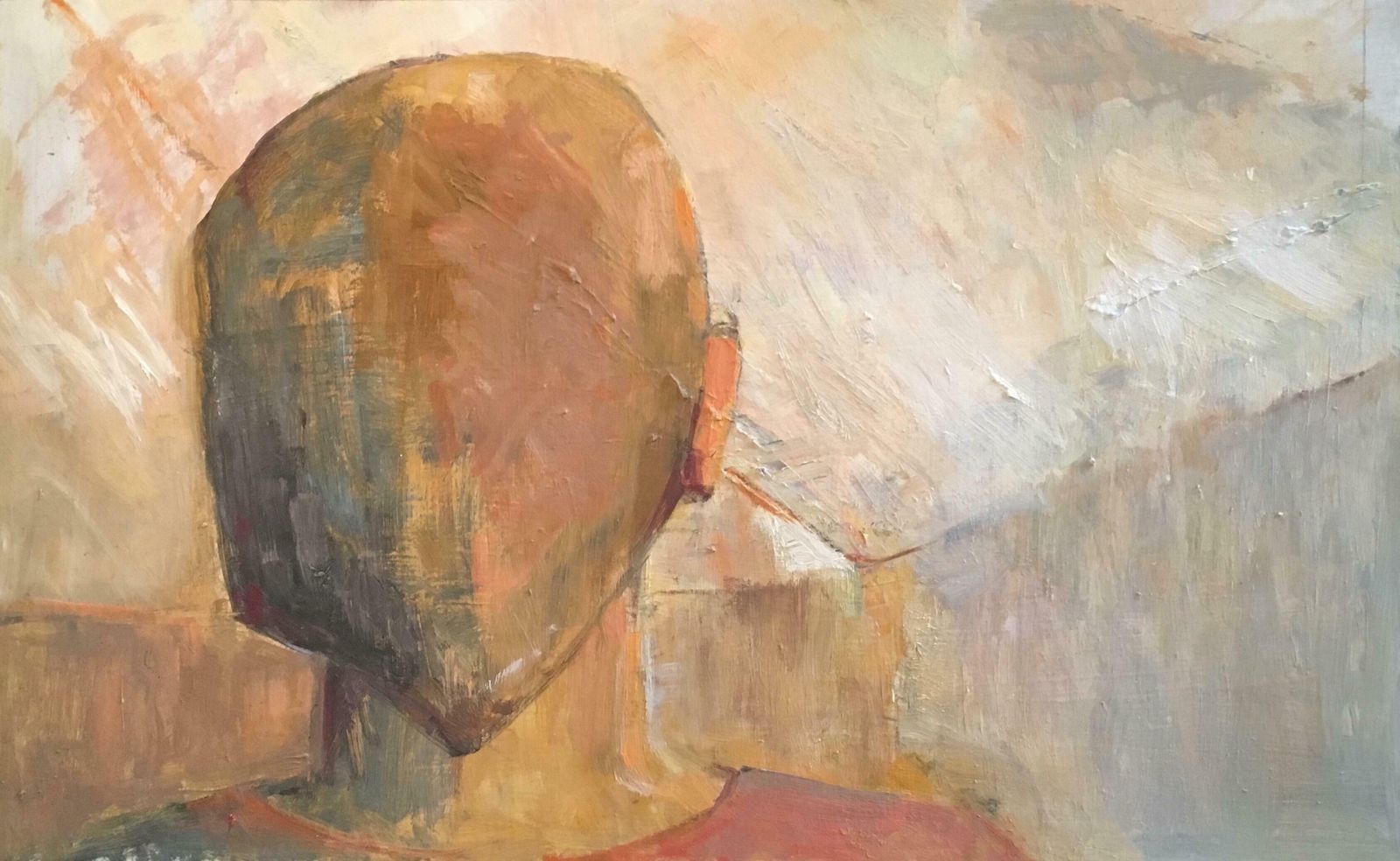 Beryl Dartonmysterious Identity Abstract Portrait, Muted Colours, Original Oil Paintingc.1970s