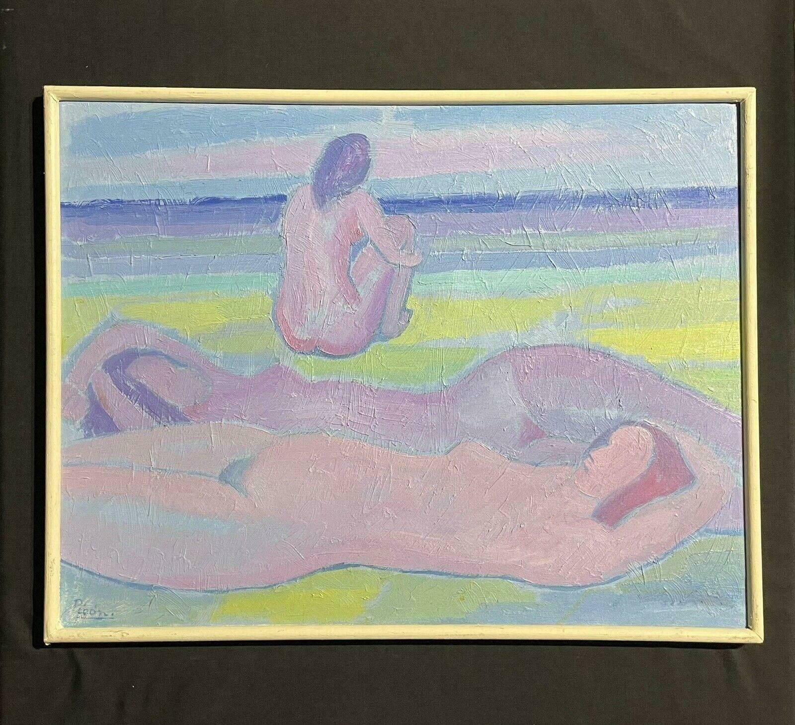 Francisco Piconfrancisco Picon (1934 2016) Signed Large Symbolist Oil   Nudes Sunbathing Beach photo furniture