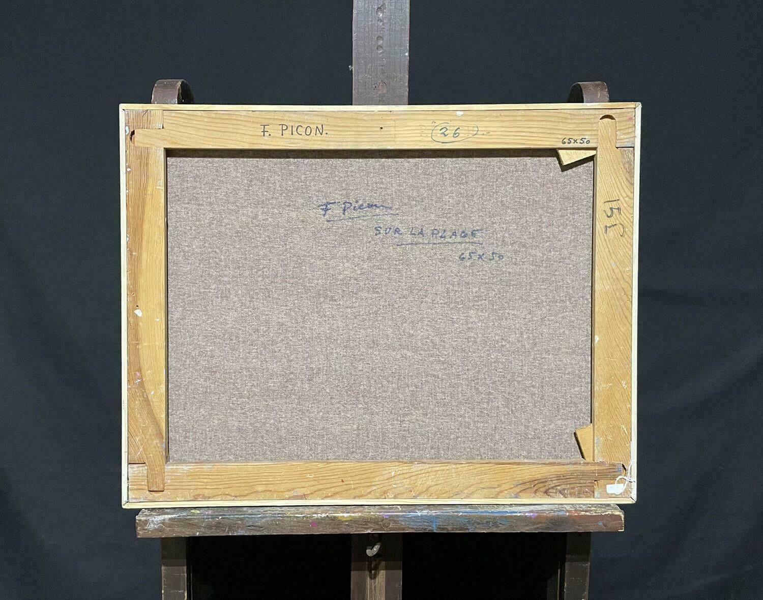 Francisco Piconfrancisco Picon (1934 2016) Signed Large Symbolist Oil   Nudes Sunbathing Beach photo 1123.0