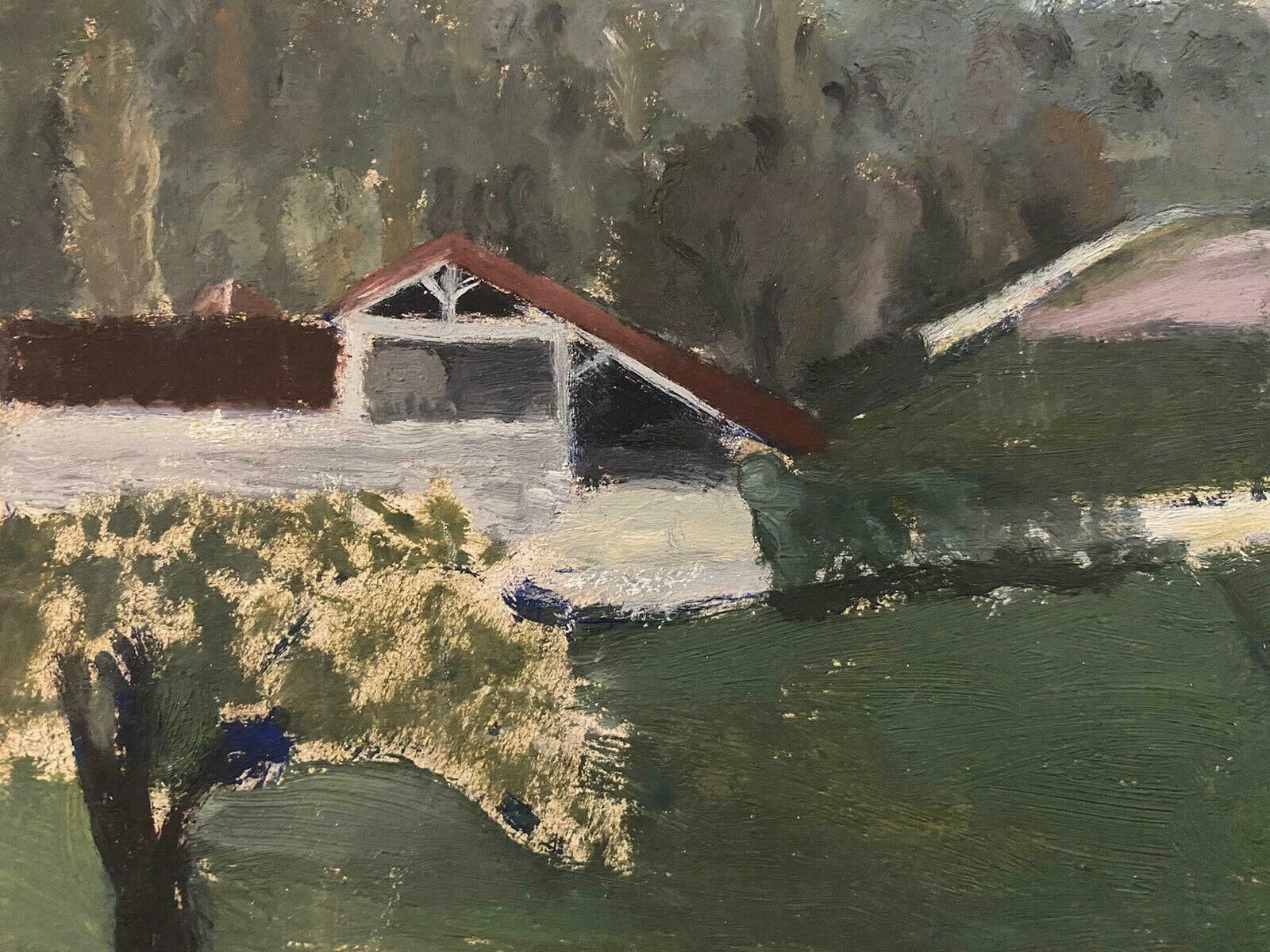 Genevieve Zondervan (1922 2013)genevieve Zondervan (1922 2013) French Oil Painting   Rolling French Fieldsc. 1990's photo for sale