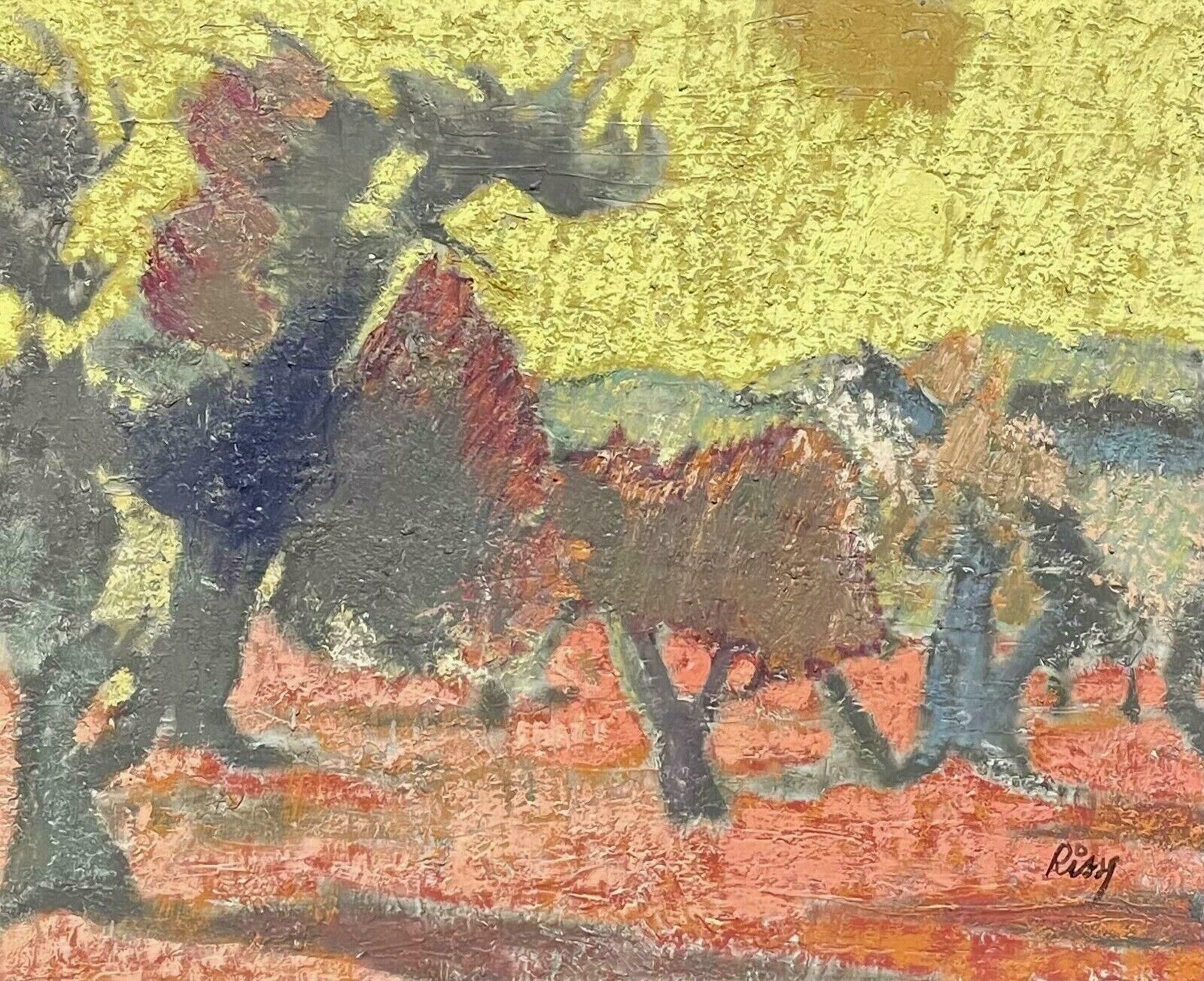 Unknown1960's French Modernist Signed Oil Painting   Sun Scorched Landscape
