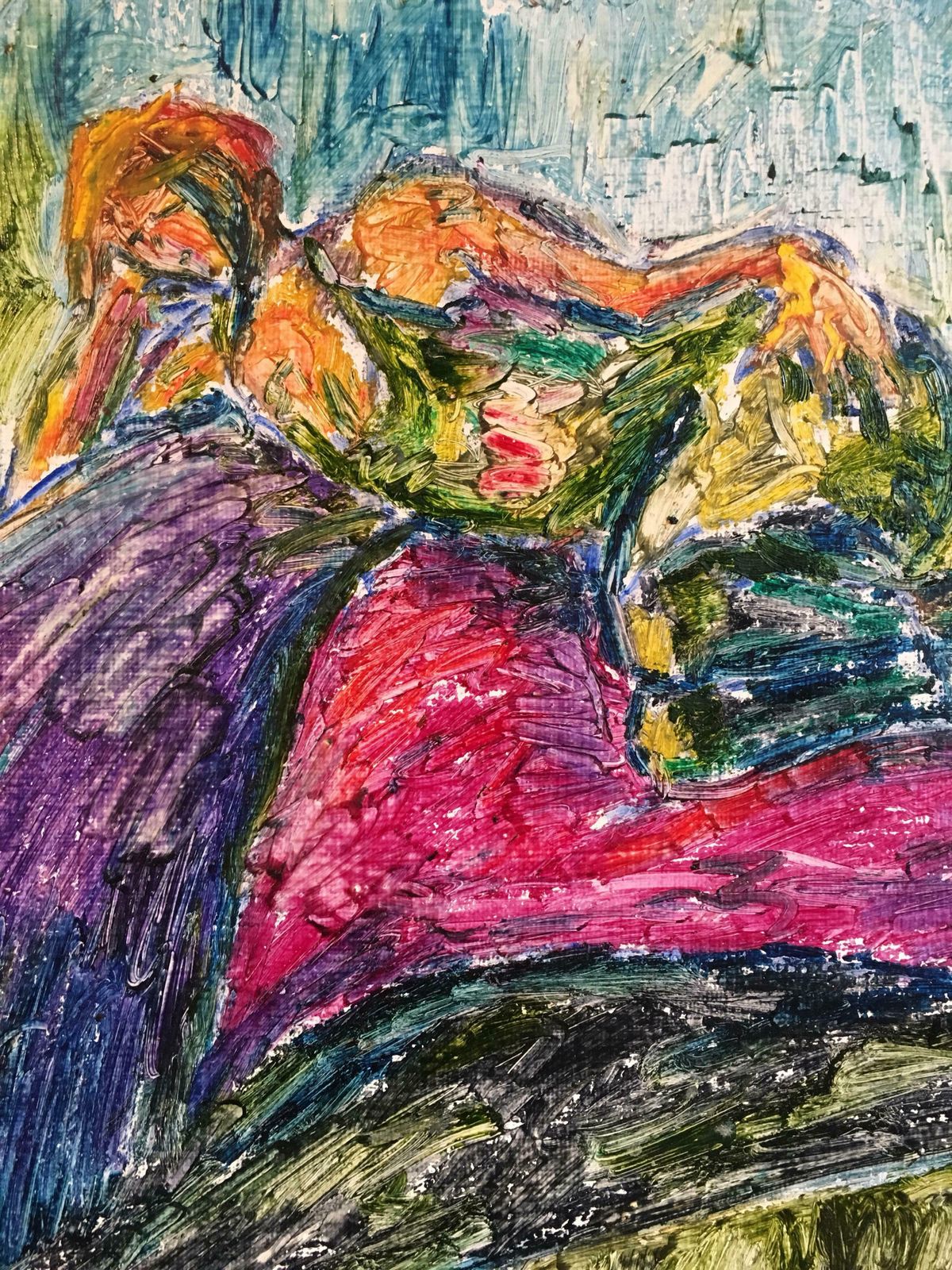 Kate Orrcolourful Model, Surrealist Impressionist Oil Painting, Signedc.2000s