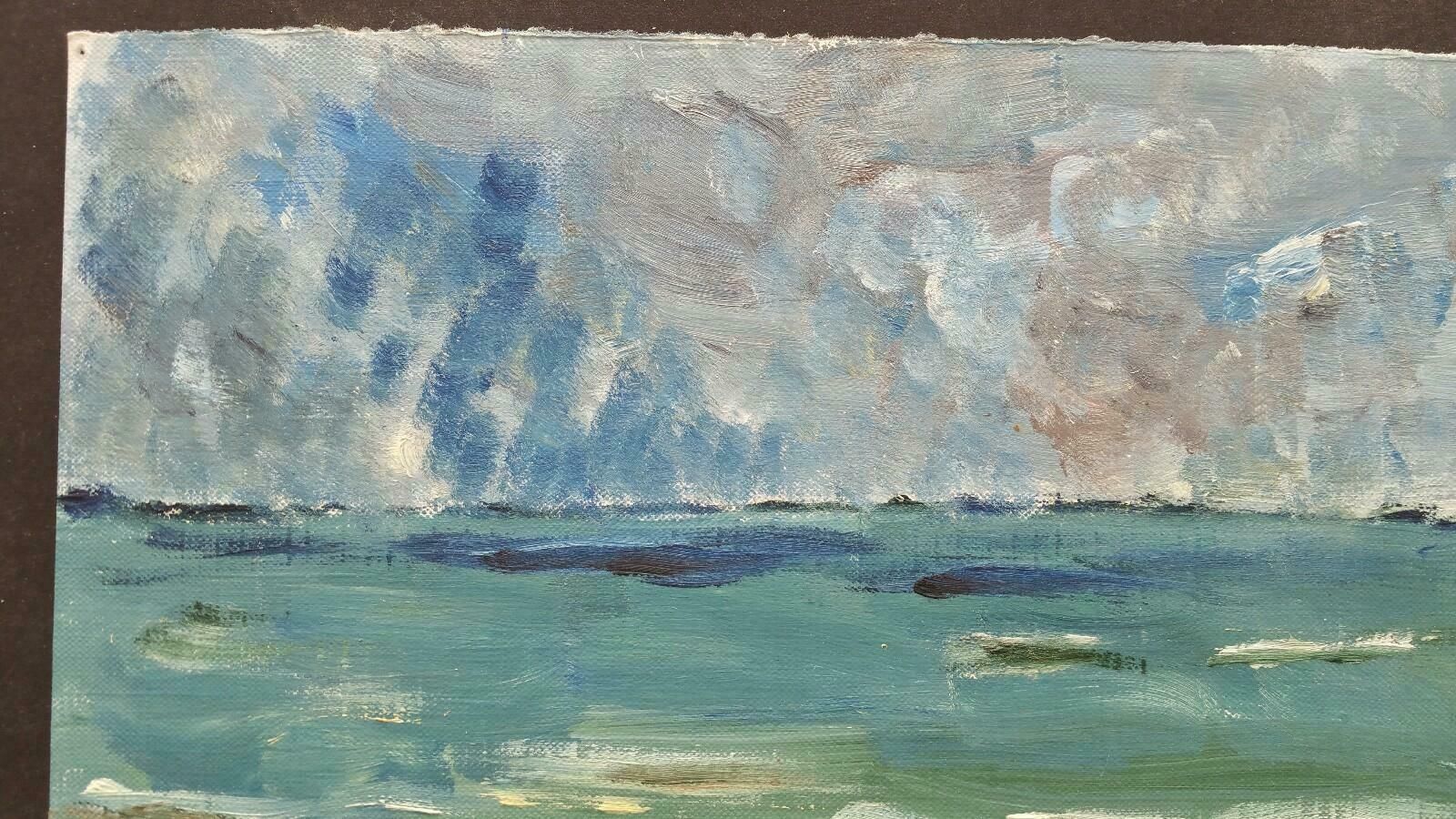 Unknown20th Century French Oil Painting A Storm Over The Sealate 20th Century photo for sale