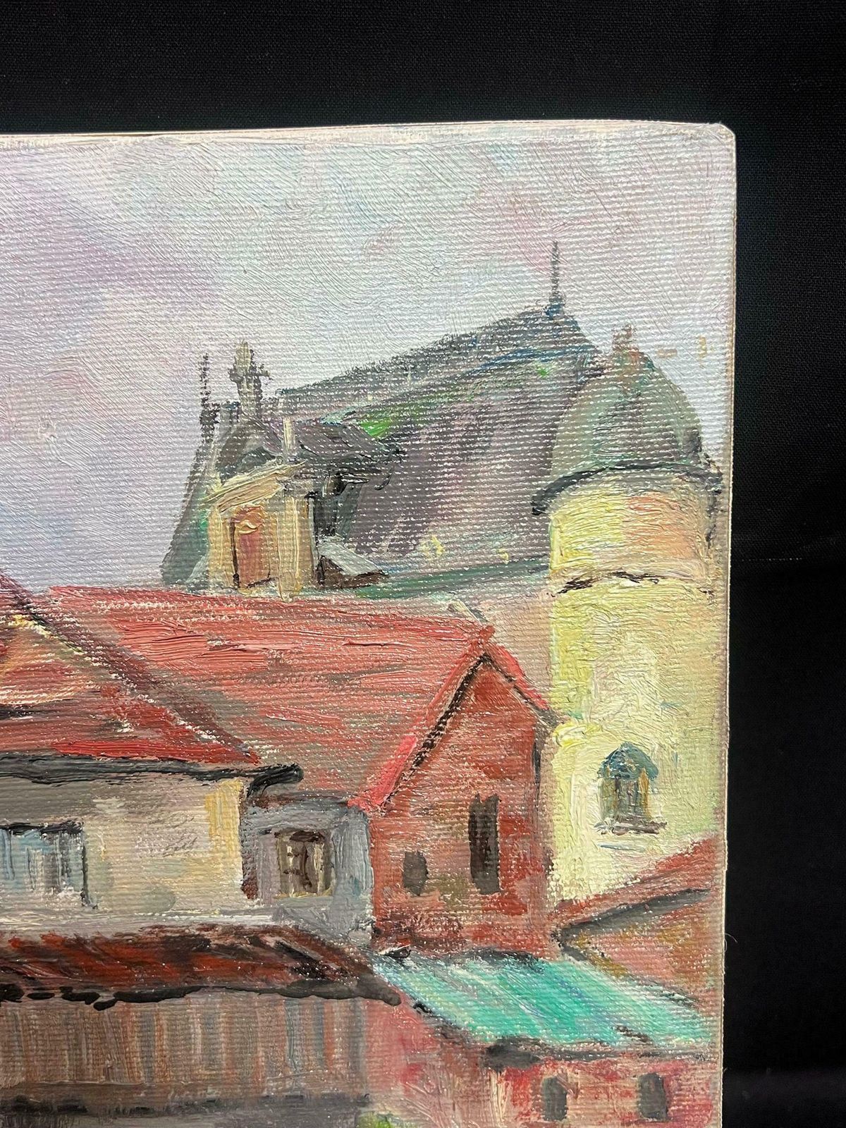 Regine Davidmid 20th Century 1950's French Post Impressionist Oil Roanne Town Buildings View1950's photo 761.0