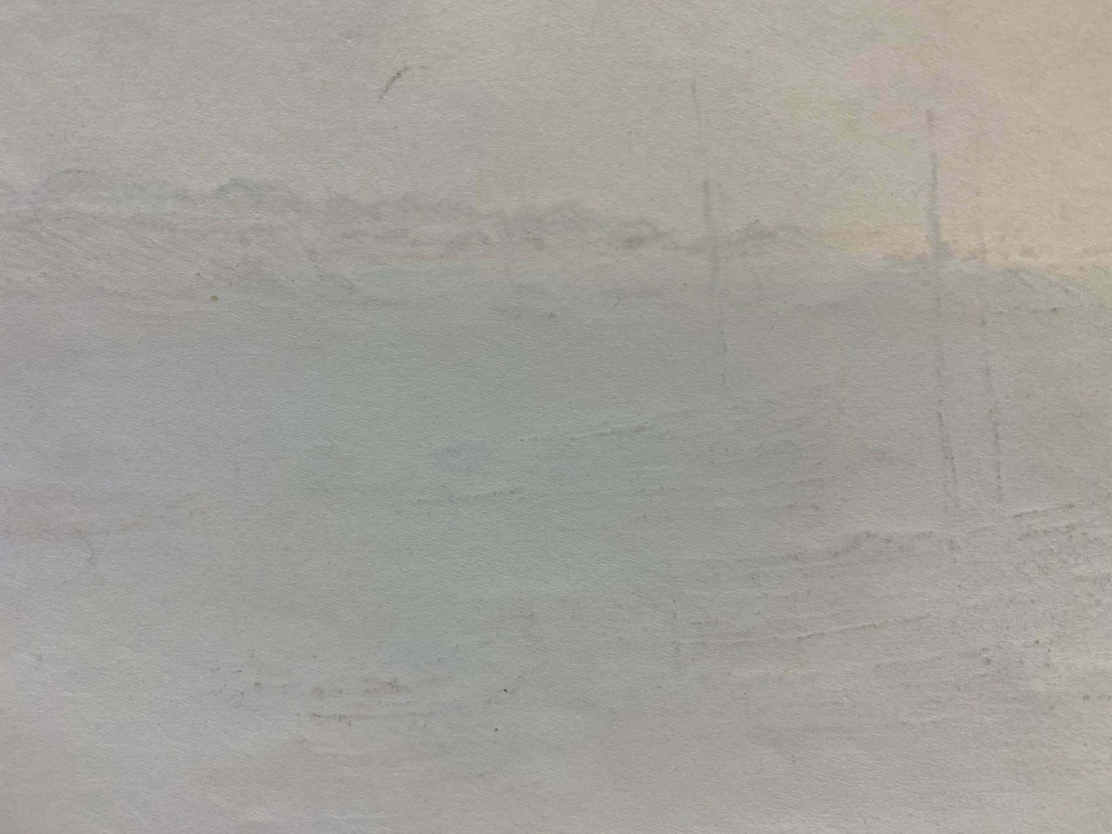 Camille Meriotsailing Boats Moored At Sea, French Signed Impressionist Crayon Drawingc. 1940's photo 357.0
