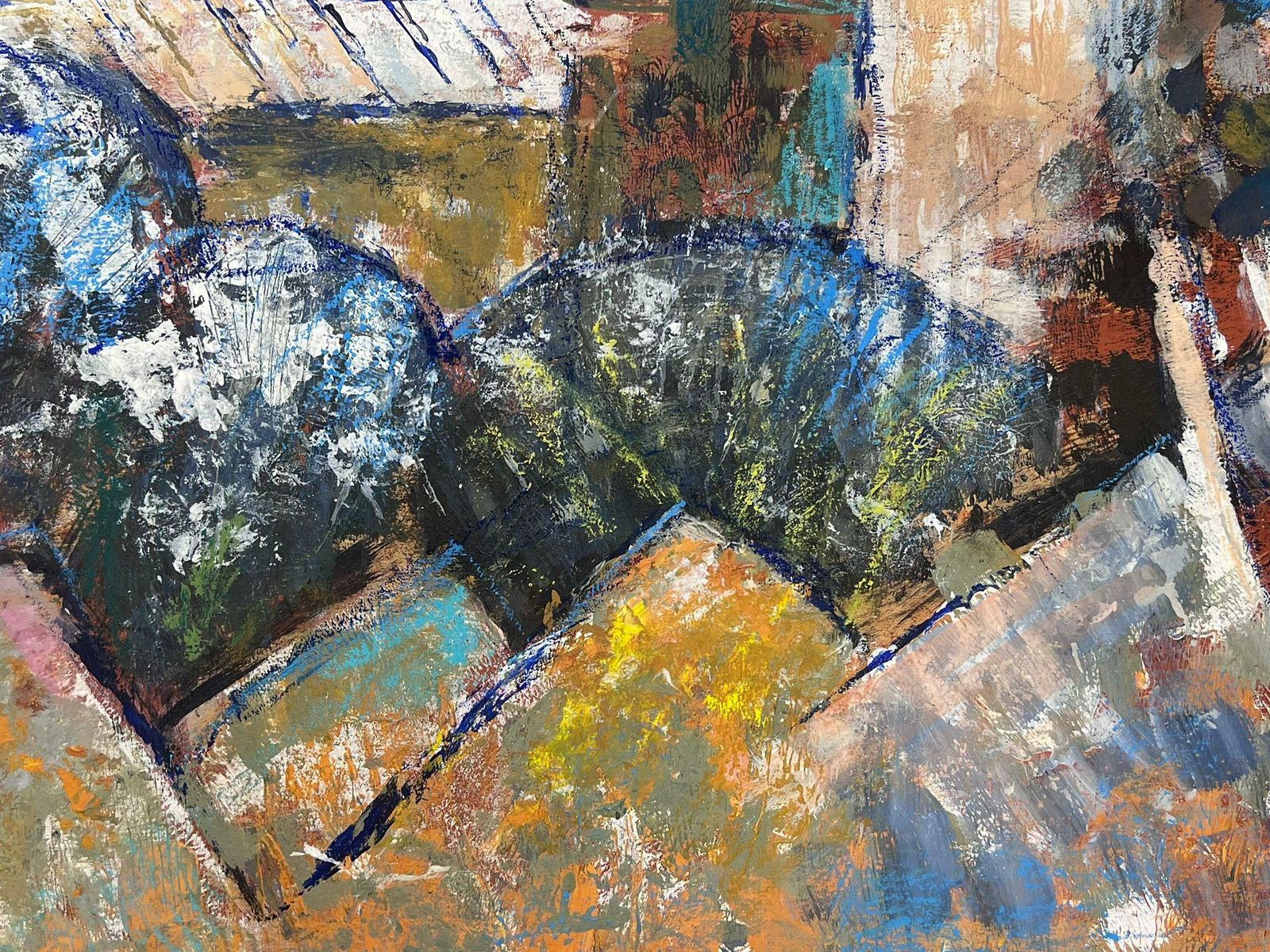 Helen Greenfield20th Century British Modernist Abstract Painting Town Roof Tops photo for sale
