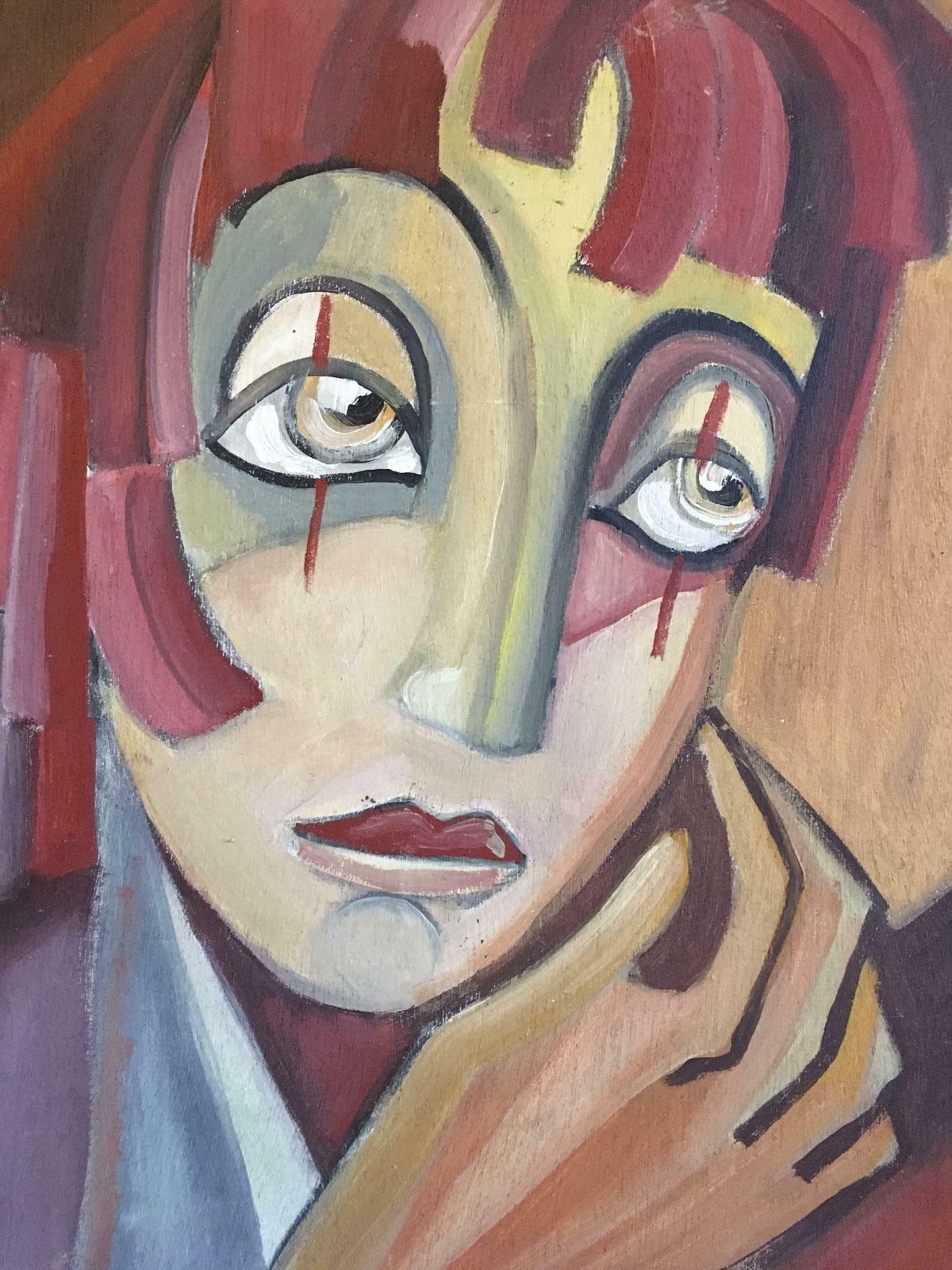 photo furniture Beatrice Werliecontemporary Abstract French Portraits Two Paintings Side By Sidec.1990s