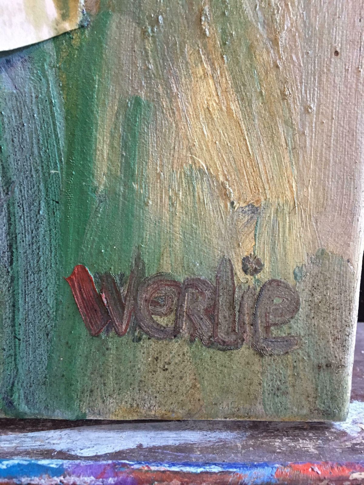 Beatrice Werliecontemporary French Abstract Picasso Style Original Oil Painting Signedc.2004 photo Art