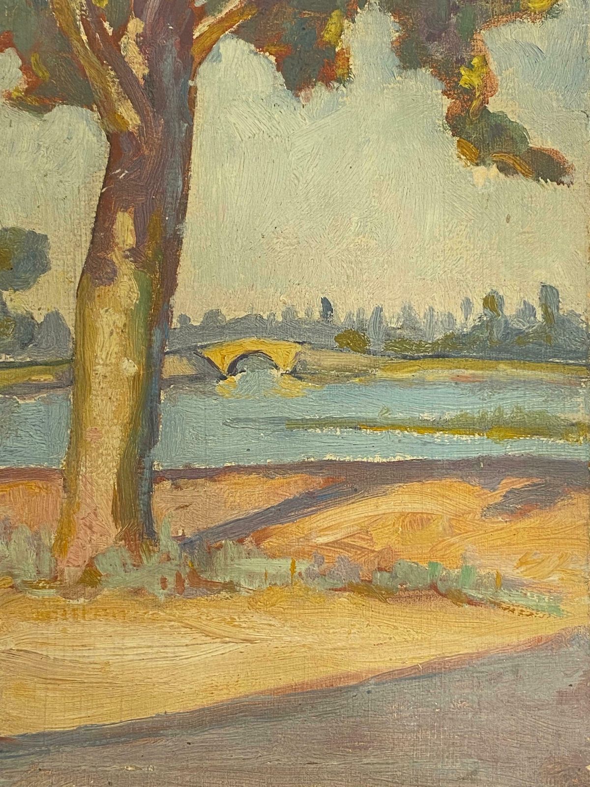 Rene Hutetrene Hutet (1907 1994) French Impressionist Oil   River Landscape Provencemid Century photo furniture