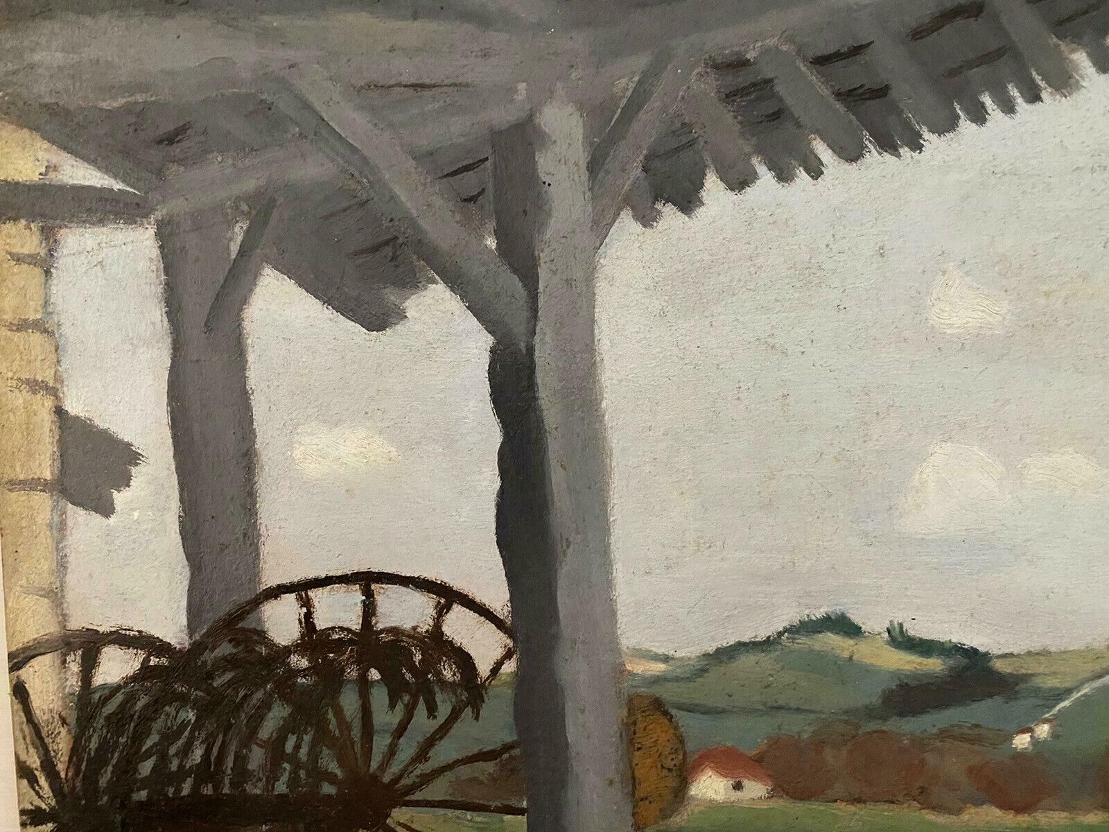 Genevieve Zondervan (1922 2013)genevieve Zondervan (1922 2013) French Oil Painting   Farm Barn & Landscape Viewc. 1990's photo furniture