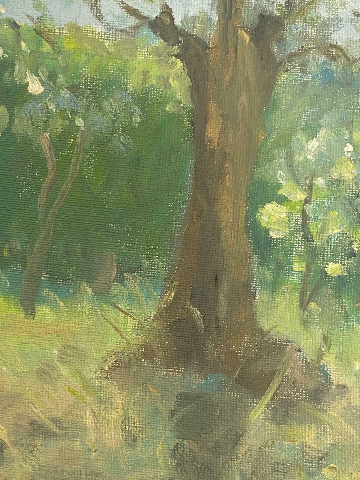 Rene Hutet20th Century French Impressionist Oil Golden Provence Landscape & Treemid Century photo Art