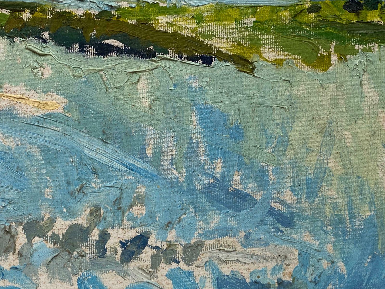 Douglas Stuart Allenimpressionist Oil Painting   Green And Blue Landscape20th Century photo Art