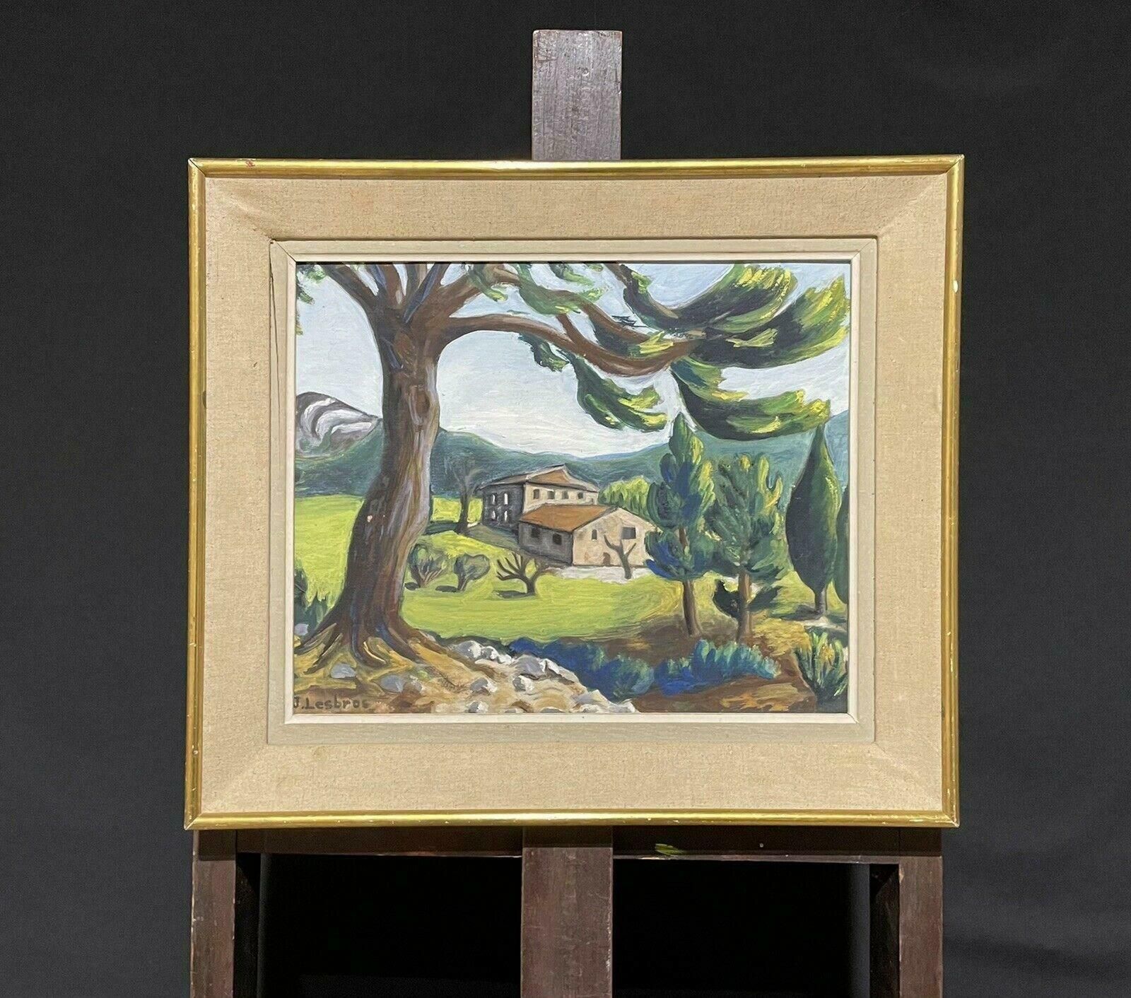 Unknownmid Century French Post Impressionist Signed Oil Provence Landscape   Framedmid 20th Century photo furniture