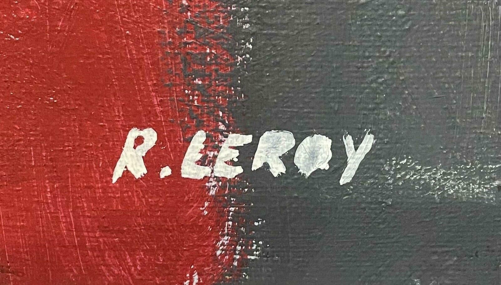 R.Leroyleroy   Stunning Huge French Contemporary Abstract Cubist Painting2000's photo Art