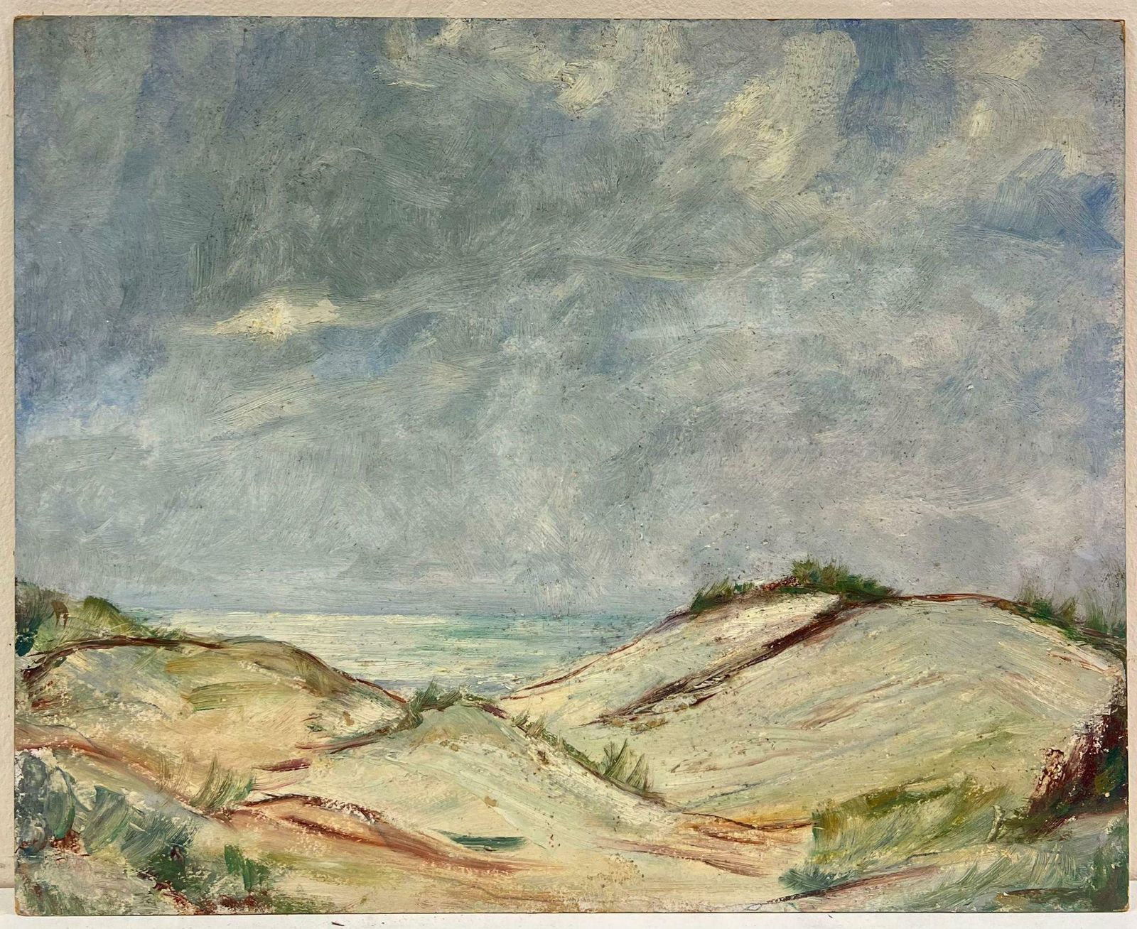 Simone Forgemid 20th Century French Impressionist Oil Sand Dunes Coastal Seascape photo furniture