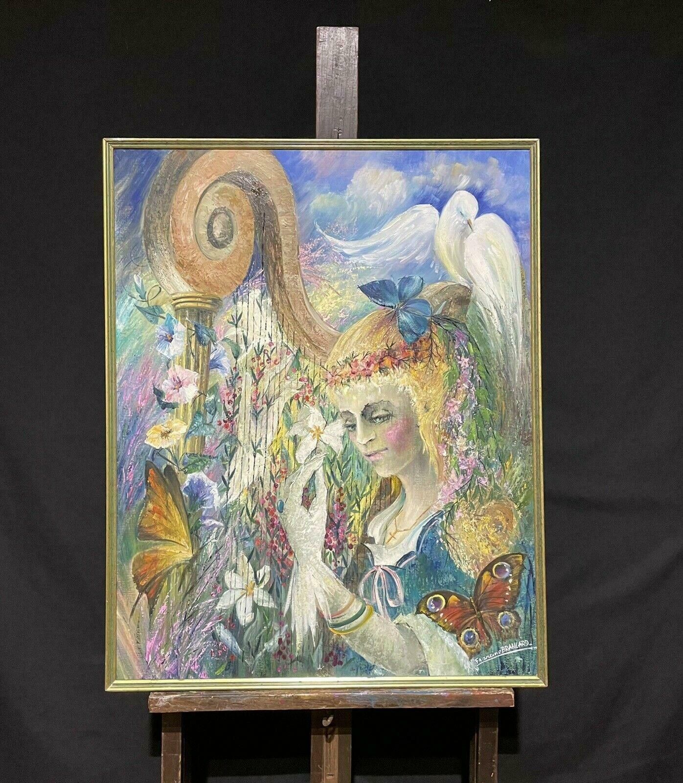 Francine Braniardfrancine Braniard   Huge French Modernist Signed Oil photo furniture