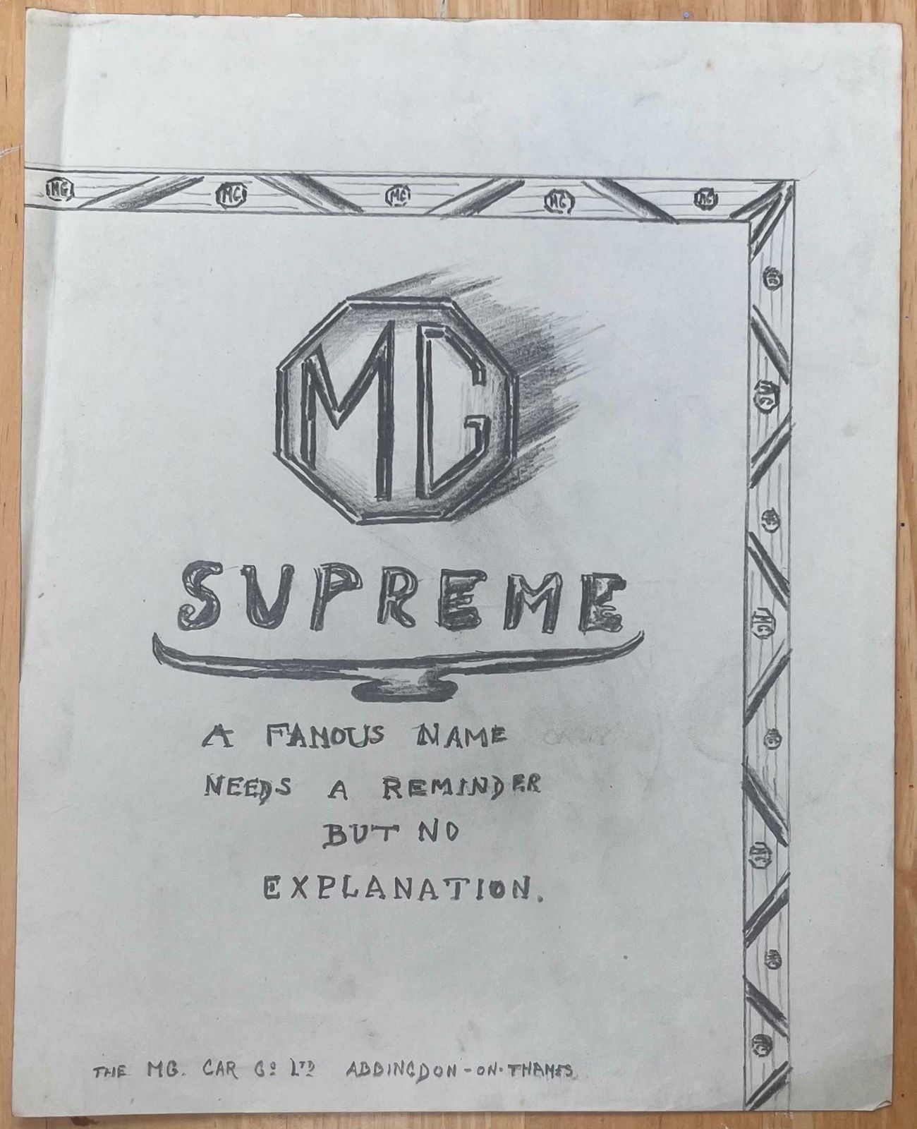 K.B. Whitemg Car Company Advertisement Concept Pencil Illustrationearly 20th Century photo furniture