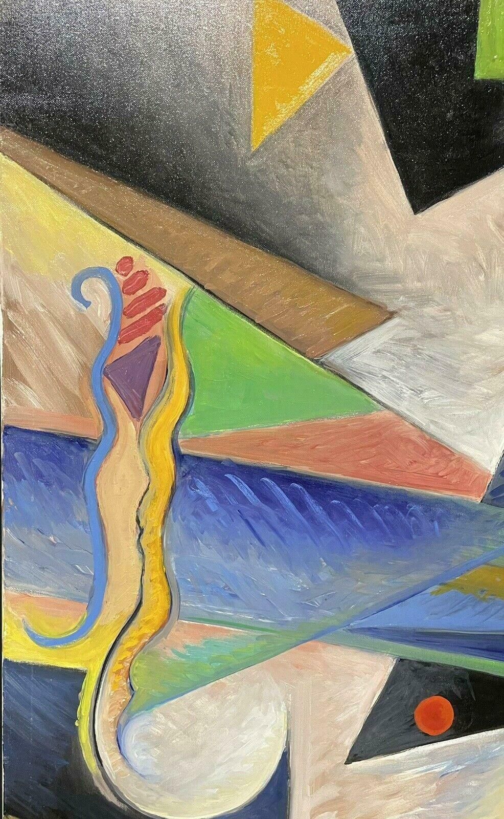 Robert Bouillerobert Bouille (1926 2021) Abstract French Oil   Geometric Construction photo Art