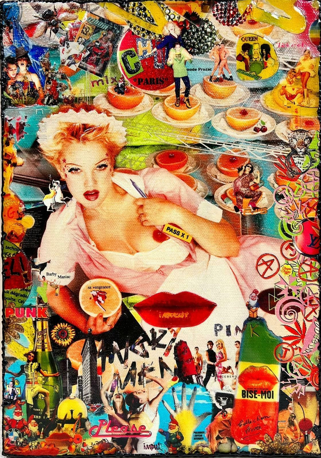 French Schoolcontemporary French Pop Art Nude Collage Artwork