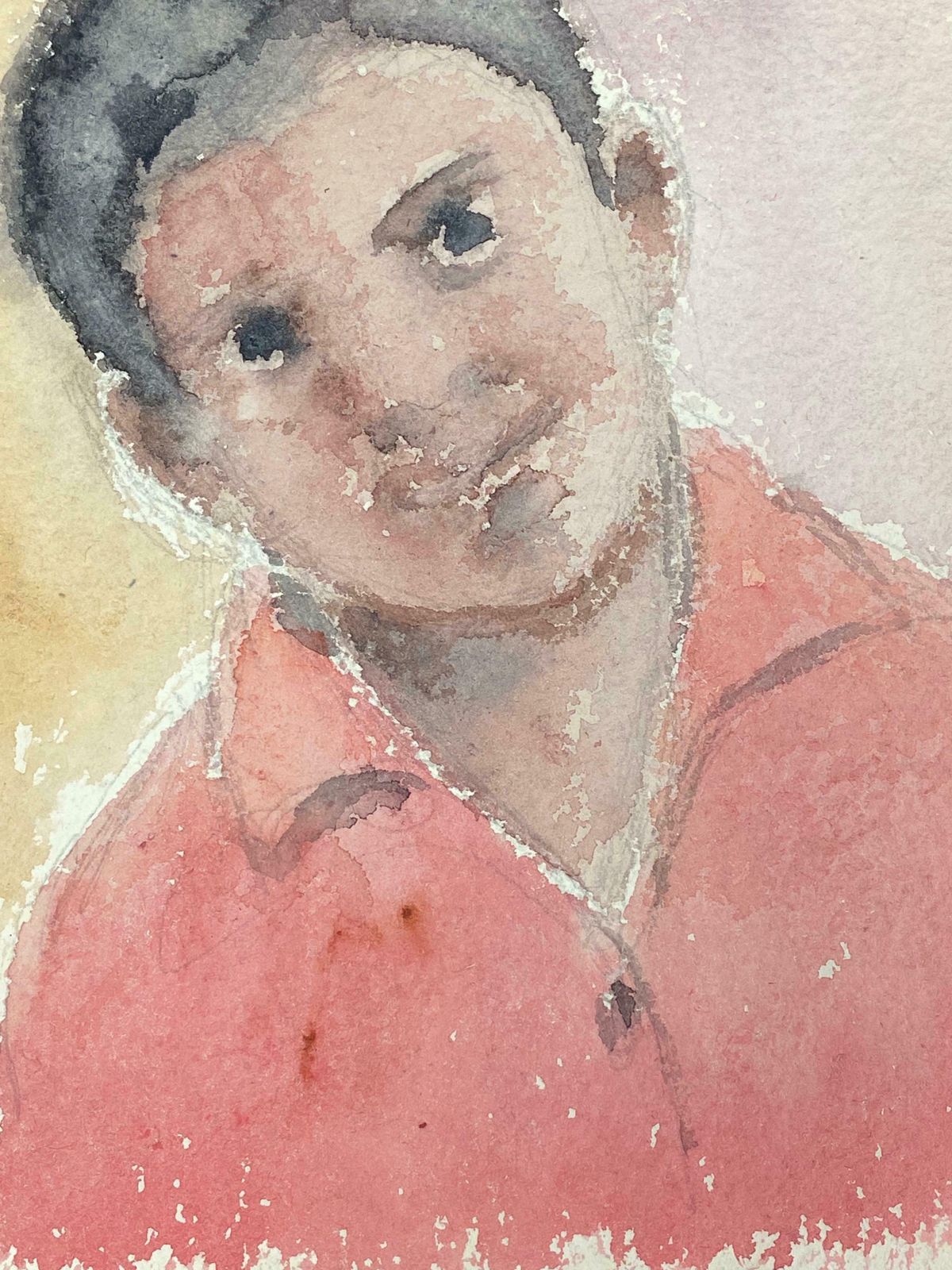 Akos Birocolourful Abstract Portrait, French Expressionist Original Paintingc.1980s photo furniture
