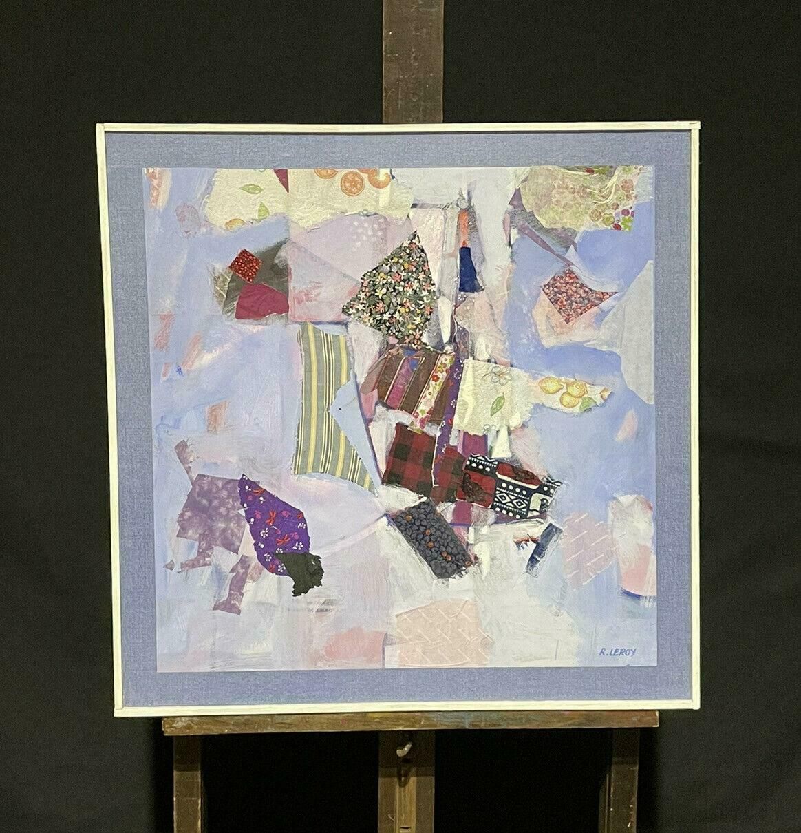 R.Leroylarge French Contemporary Abstract Cubist Painting   Rene Leroy   Framed2000's photo for sale