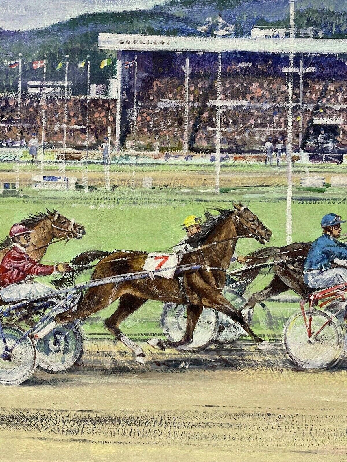 Anthony Maguirenorwegian Trotting Horse Racing   Large Oil Painting   By Anthony Maguirec. 2000's photo Art