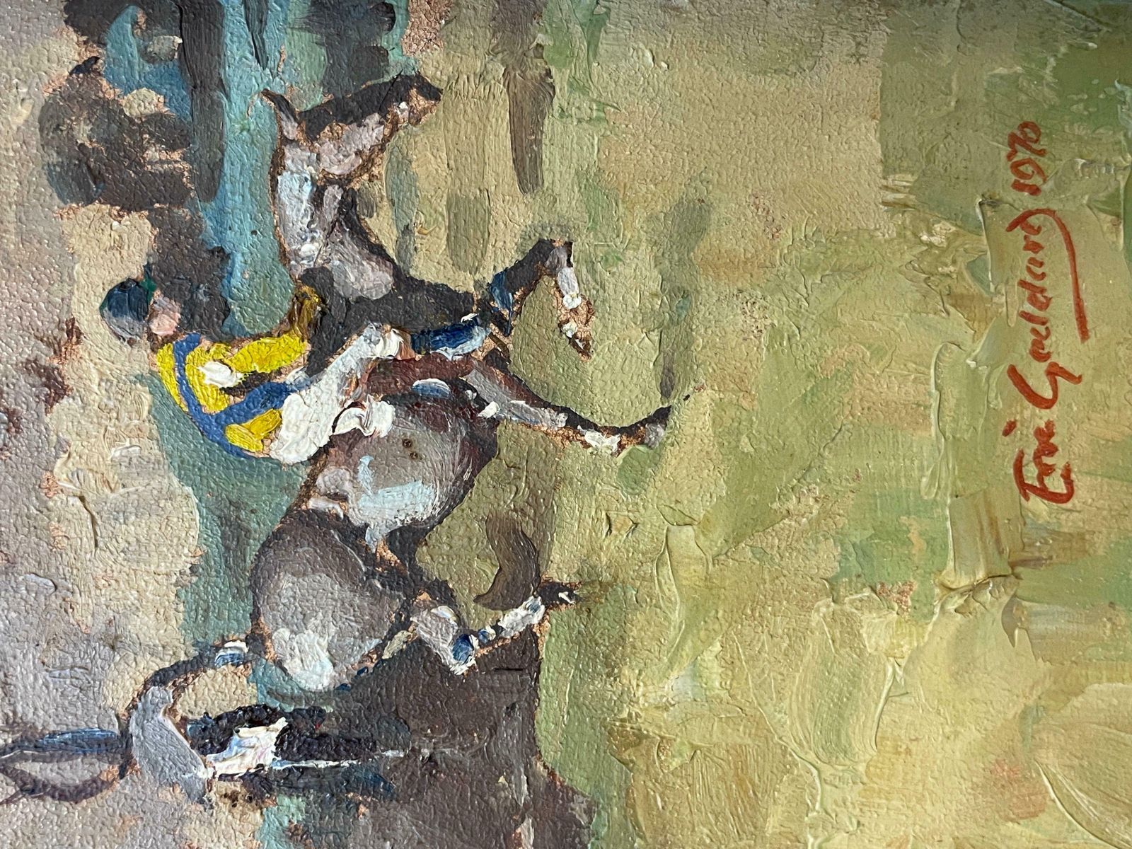 Eric Goddardfine British Horse Racing Oil Painting 'Steeple Chase' Signed And Dated 1970c. 1970 photo 1430.0