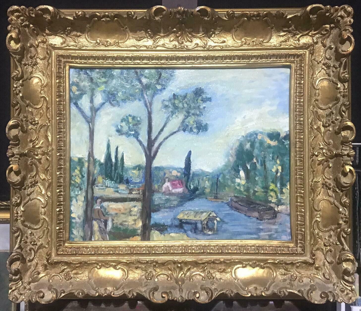 Unknownfine 20th Century French Post Impressionist Oil   Provencal River Landscapec. 1950's
