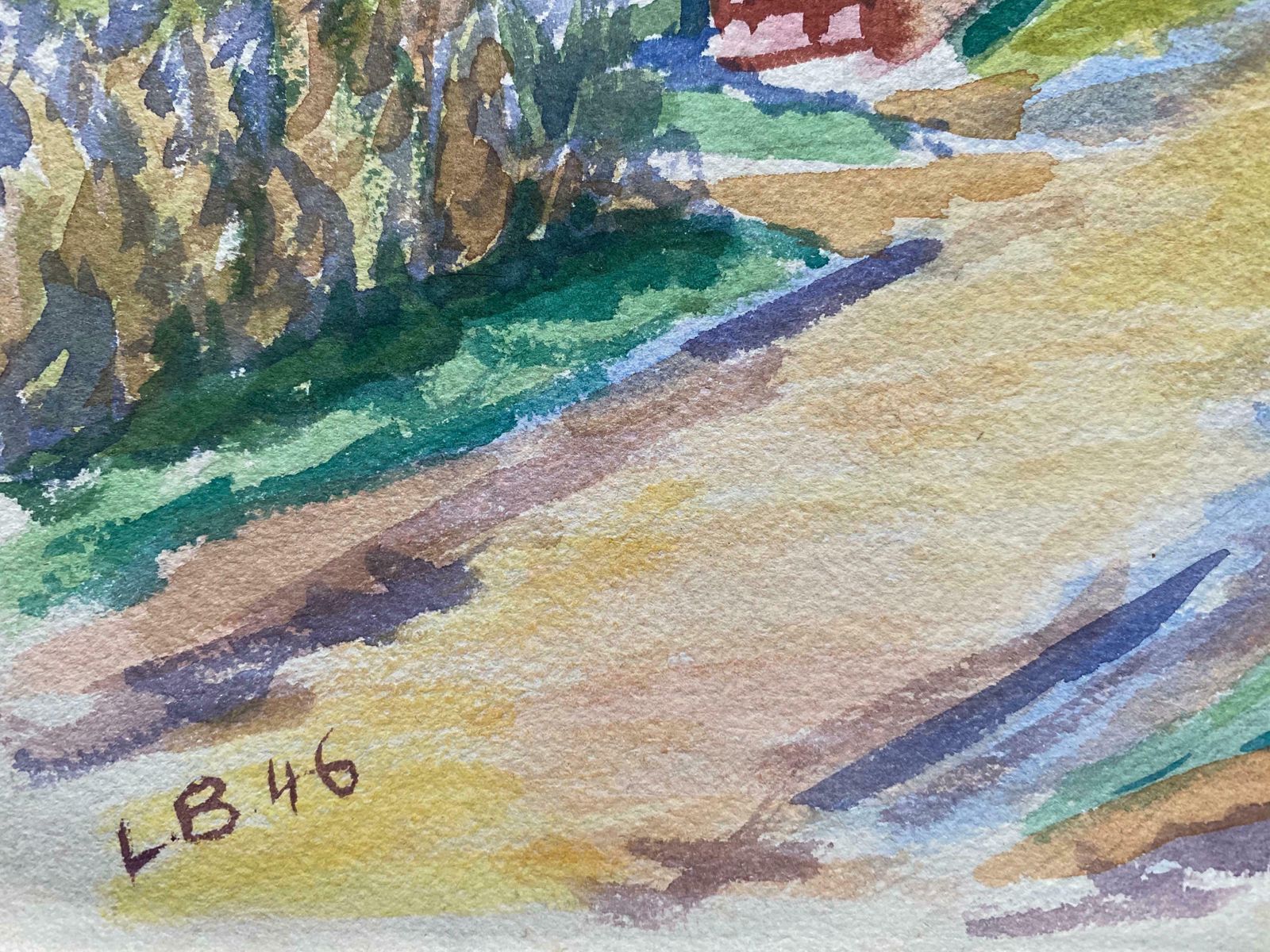 Louis Bellon1940's Provence Painting Joyful Green Landscape    Post Impressionist Artistc. 1940s photo vinterior