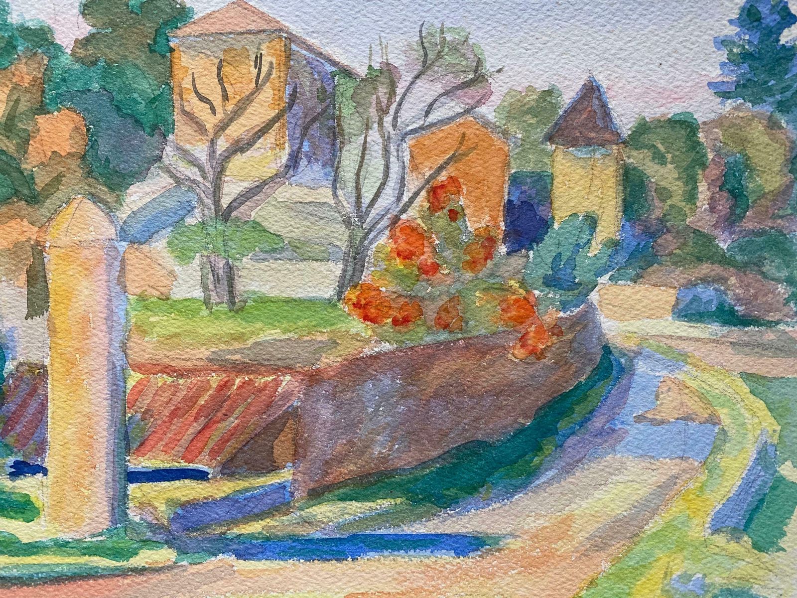 Louis Bellon1940's Provence Painting French Pathway Landscape    Post Impressionist Artistc. 1940s photo Art
