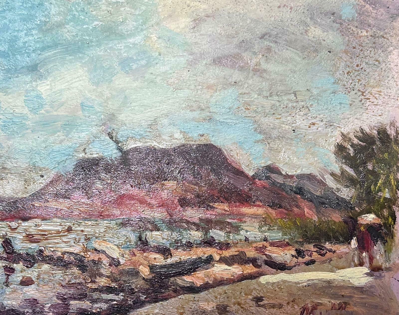 Maurice Mazeiliefrench Impressionist Oil Landscape Pink Cliffs With Blue Skies photo furniture