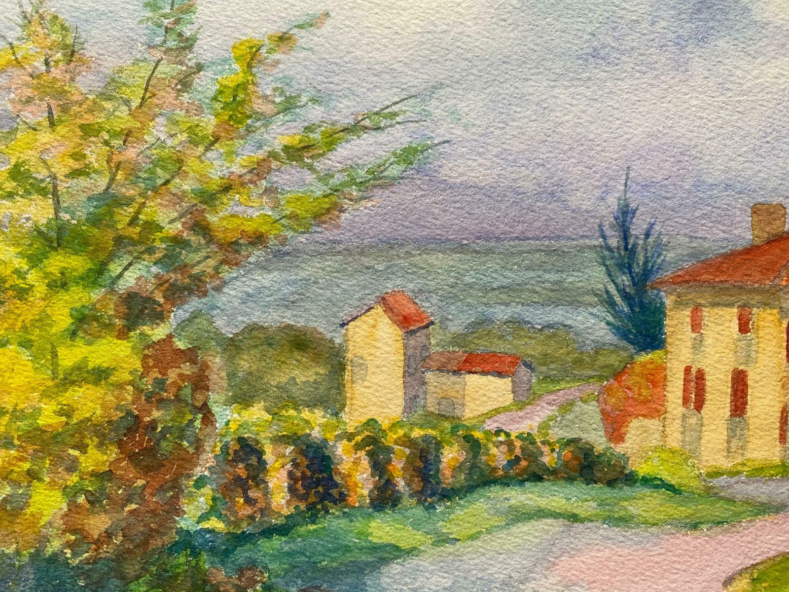 Louis Bellon1940's Provence French House Painting  Landscape   Post Impressionist Artistc. 1940s photo furniture
