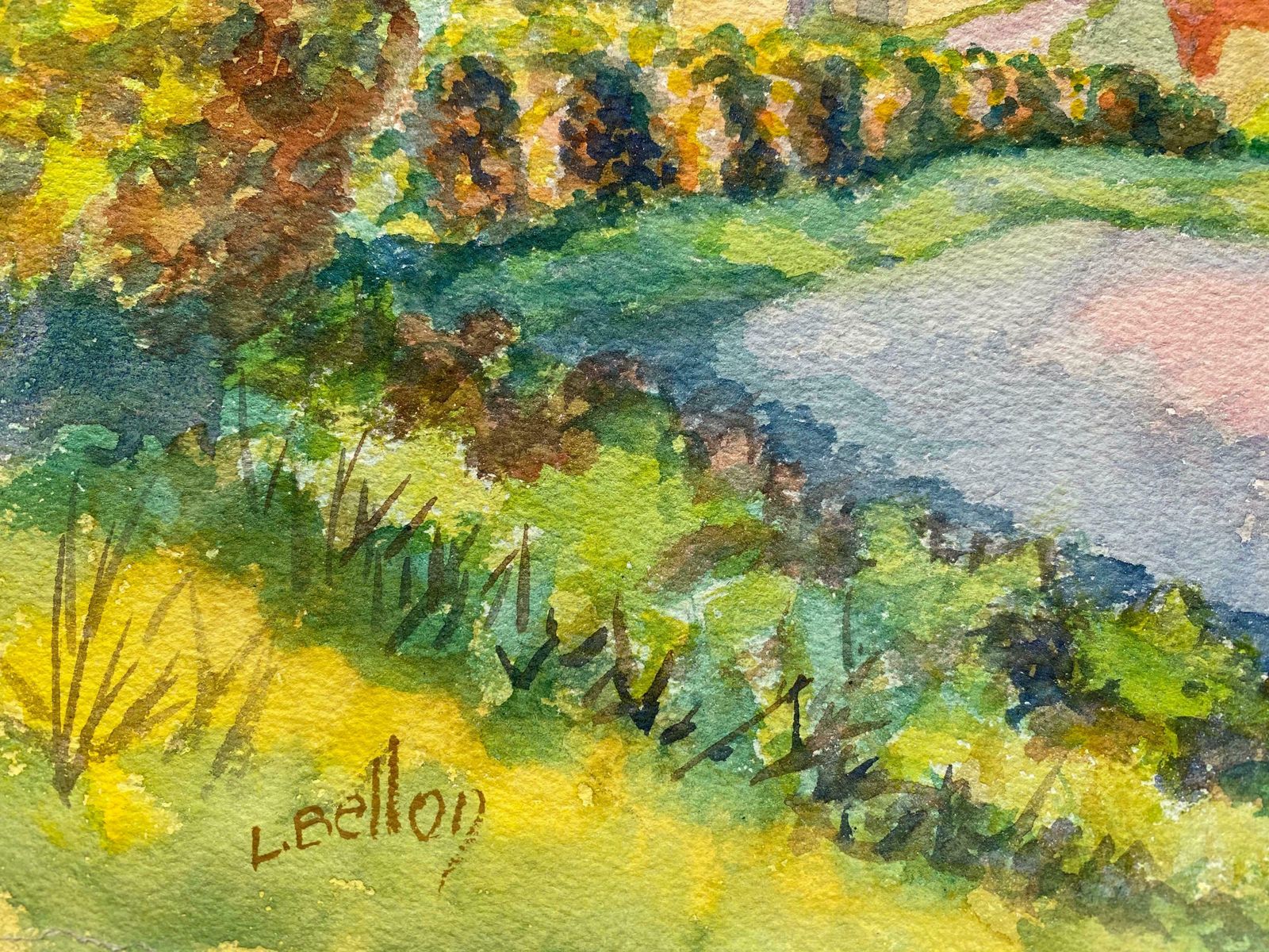 Louis Bellon1940's Provence French House Painting  Landscape   Post Impressionist Artistc. 1940s photo 656.0