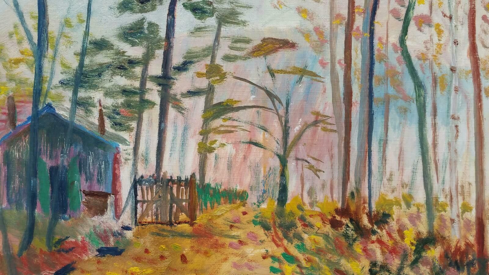 Unknown20th Century French Oil Painting A Woodland Cabinlate 20th Century