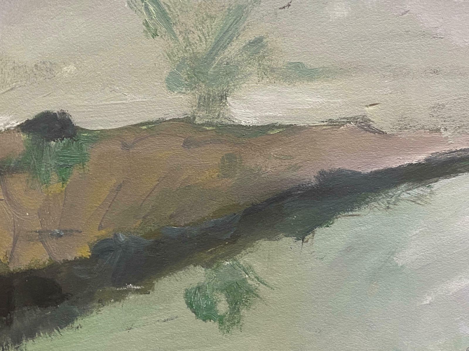 Yvette Dubois Habasque French Expressionist Abstract Oil Painting   River Landscapec.2009 photo for sale