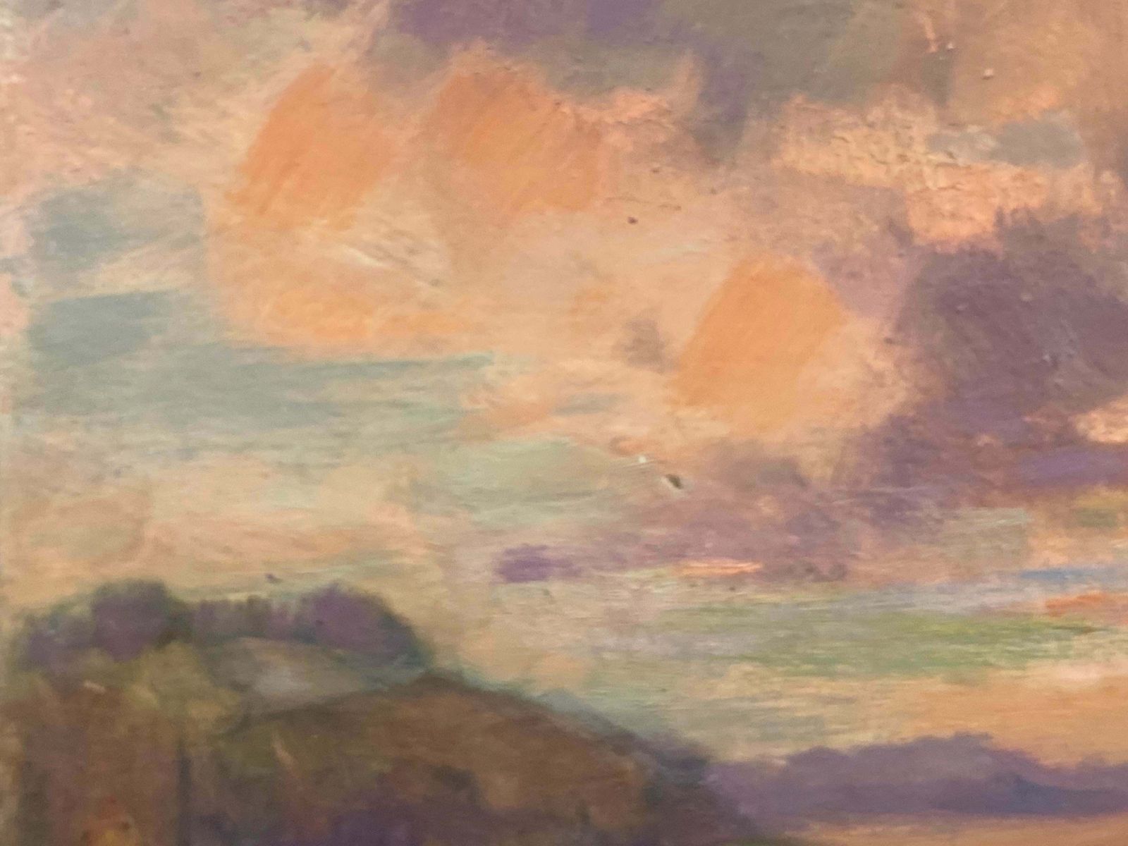 Barbera Doylebarbara Doyle (B.1917) 1970's Modern British Oil Painting   Pink Sunsetc. 1970's photo furniture