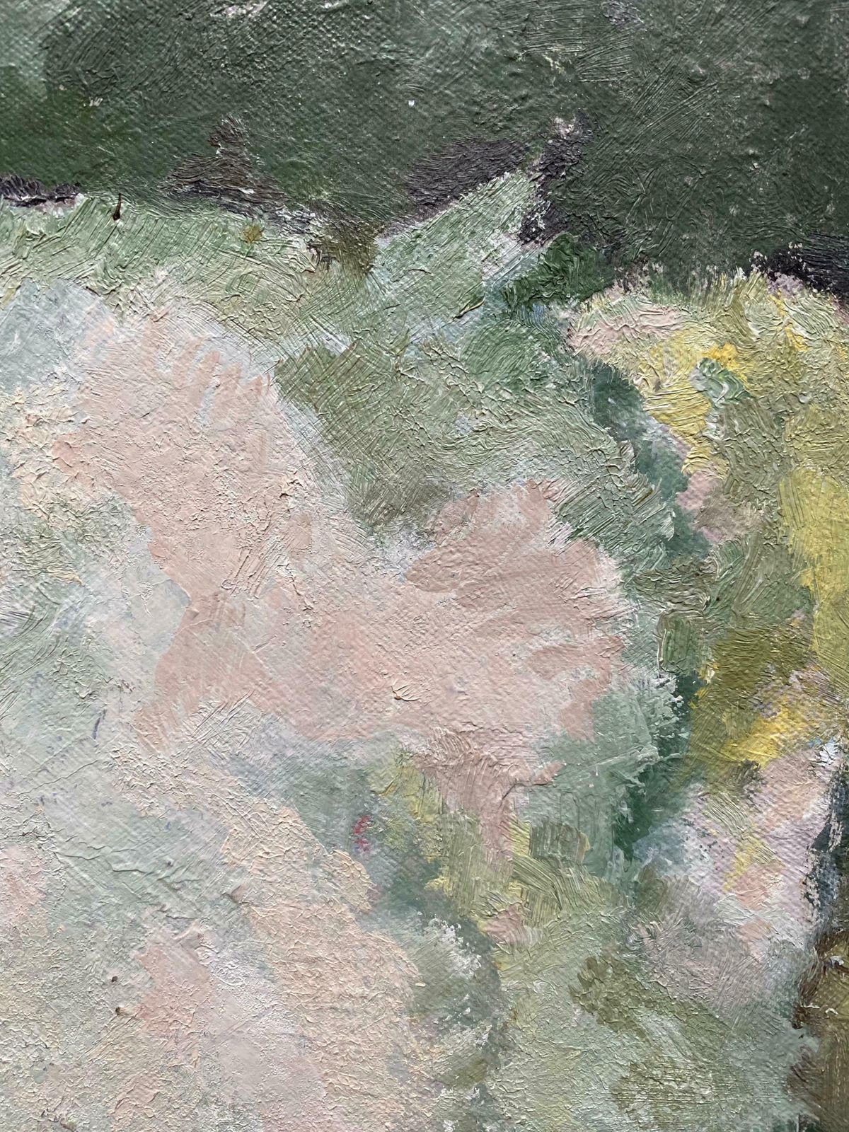 Yvette Dubois Habasqueyvette Dubois Habasque (1929 2016) French Cubist Abstract Painting Green & Pinksc.2000s photo Art
