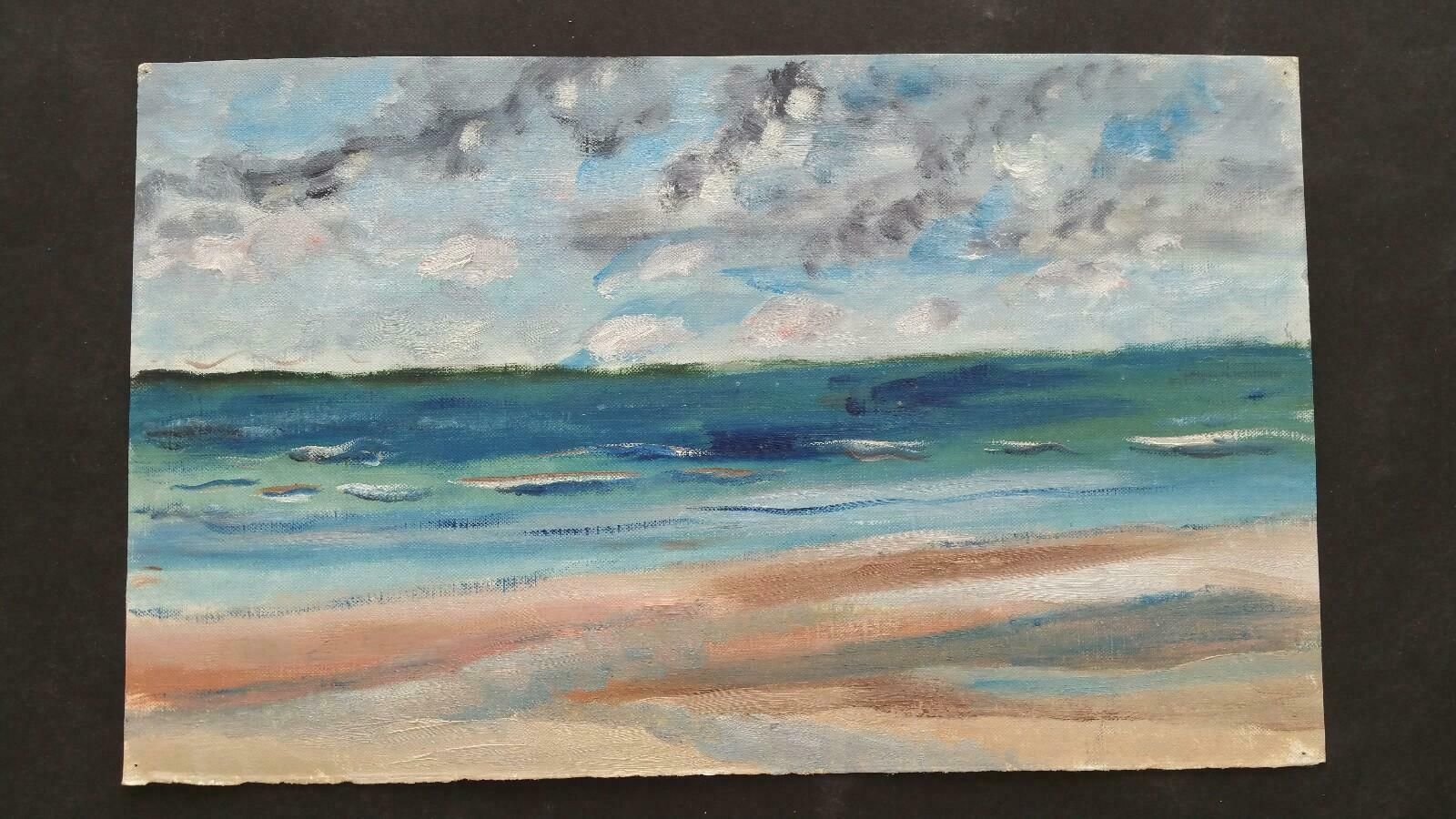 Unknown20th Century French Oil Painting A Storm Approacheslate 20th Century photo furniture