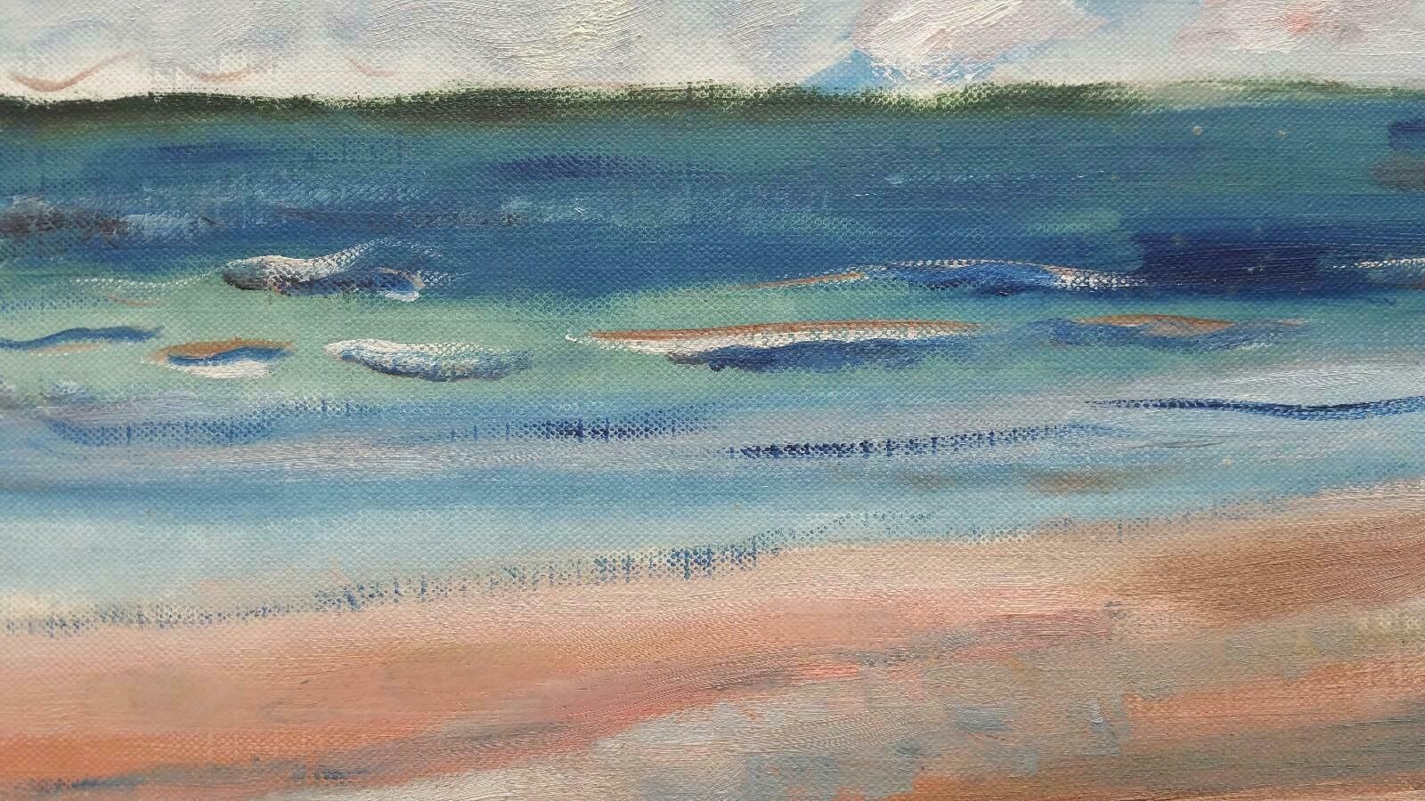 Unknown20th Century French Oil Painting A Storm Approacheslate 20th Century photo vintage