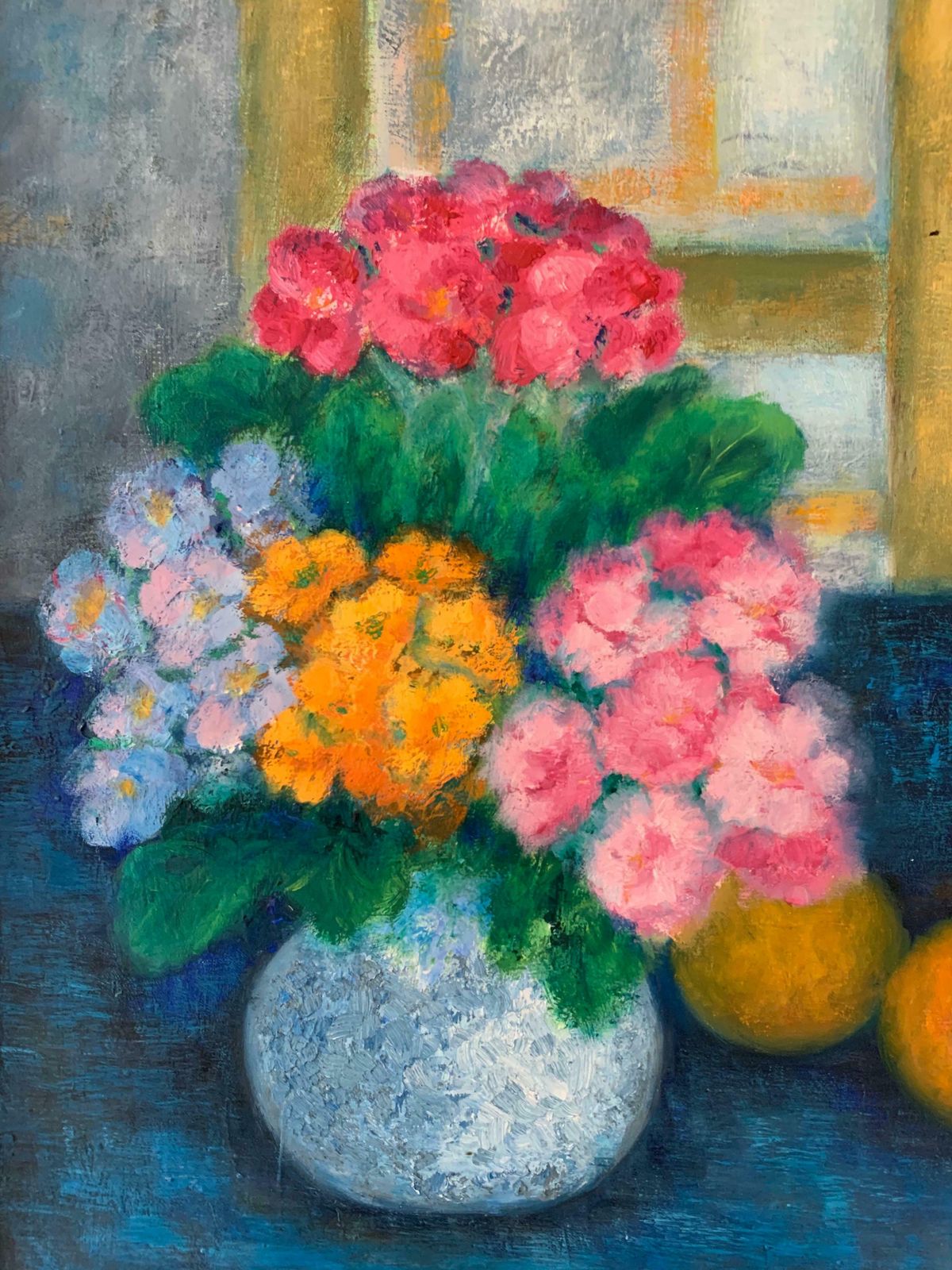 S Lenormandbeautiful French Still Life Oil Painting Flowers Fruit & Hat Deep Colorsc.1992 photo 2451.0