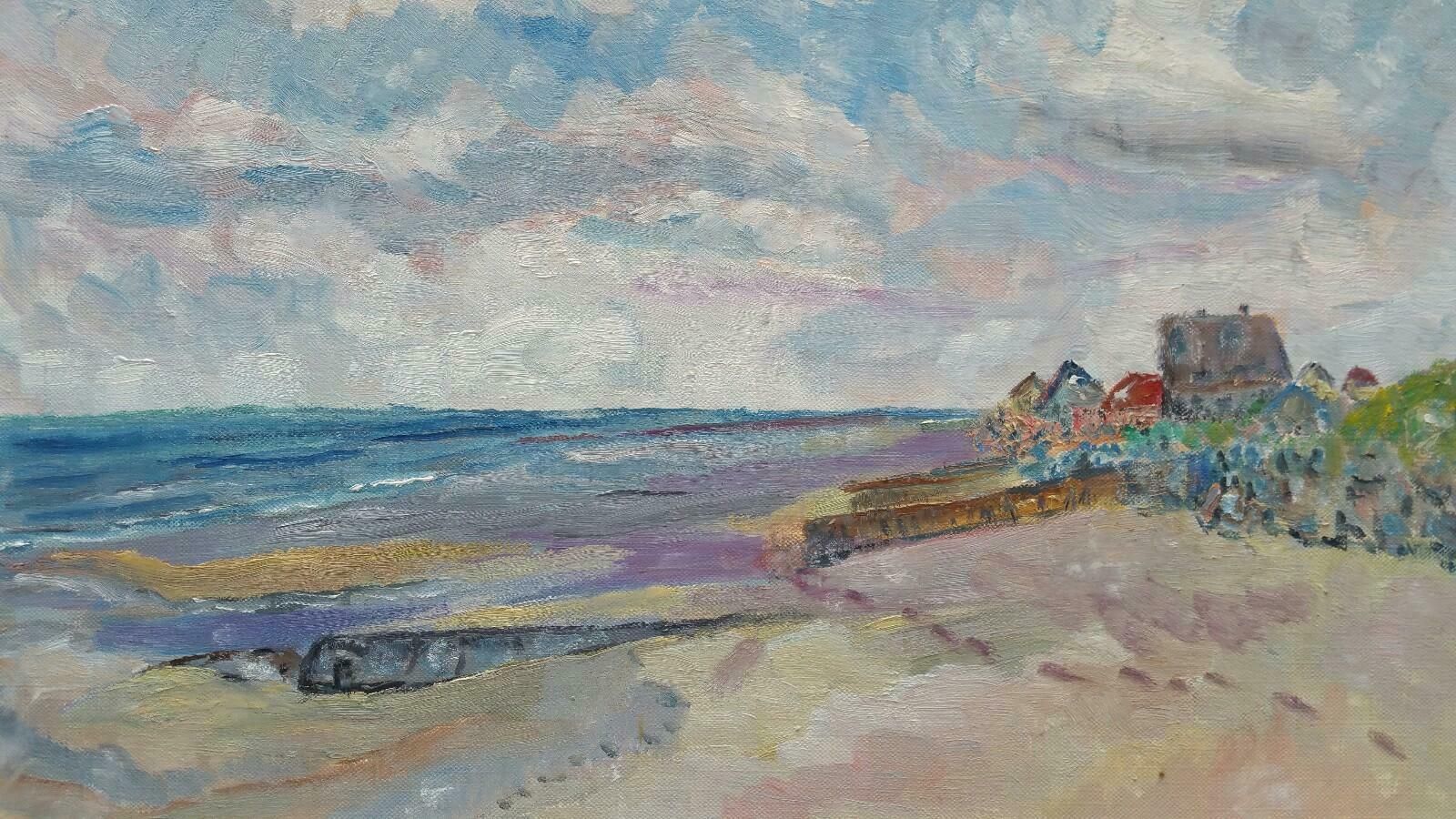 Unknown20th Century French Oil Painting Late Summer Beachlate 20th Century