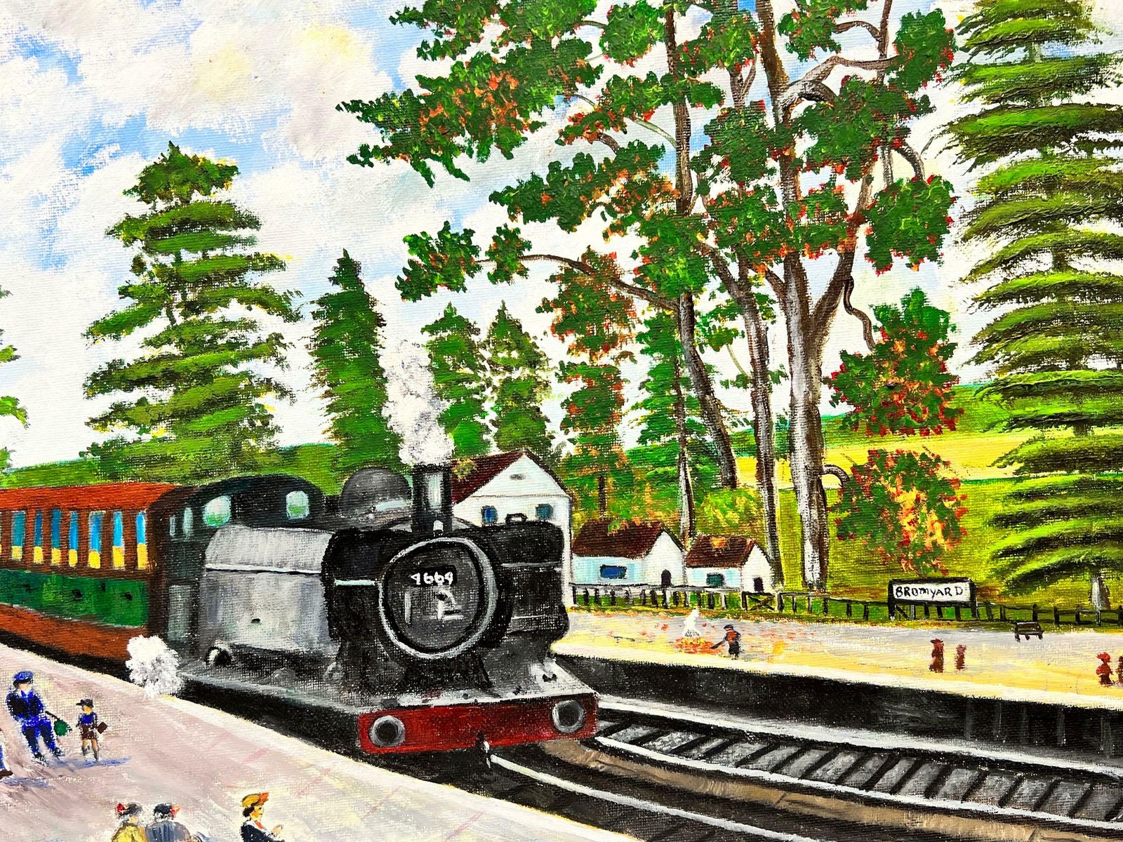 Ben Powellsteam Train Bromyard Station Contemporary British Painting photo furniture