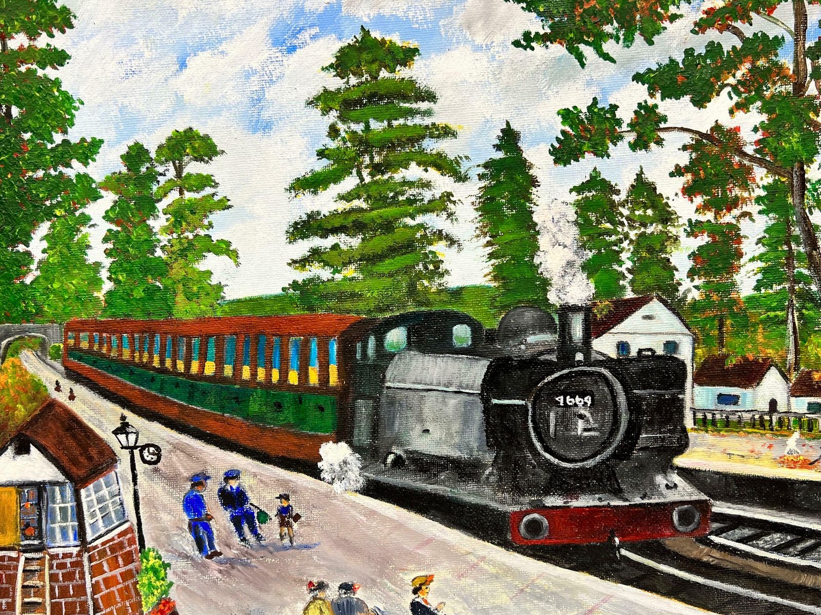 Ben Powellsteam Train Bromyard Station Contemporary British Painting photo Art