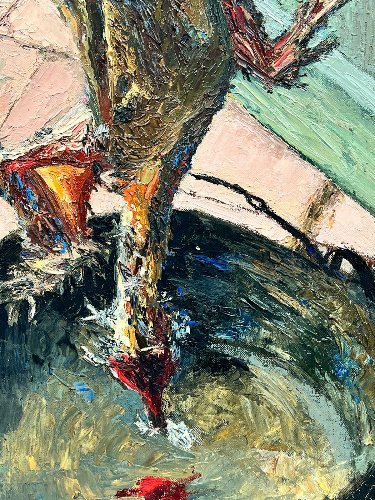 Josine Vignonhuge Mid Century French Oil Still Life Dead Game Bird1960's photo 1430.0