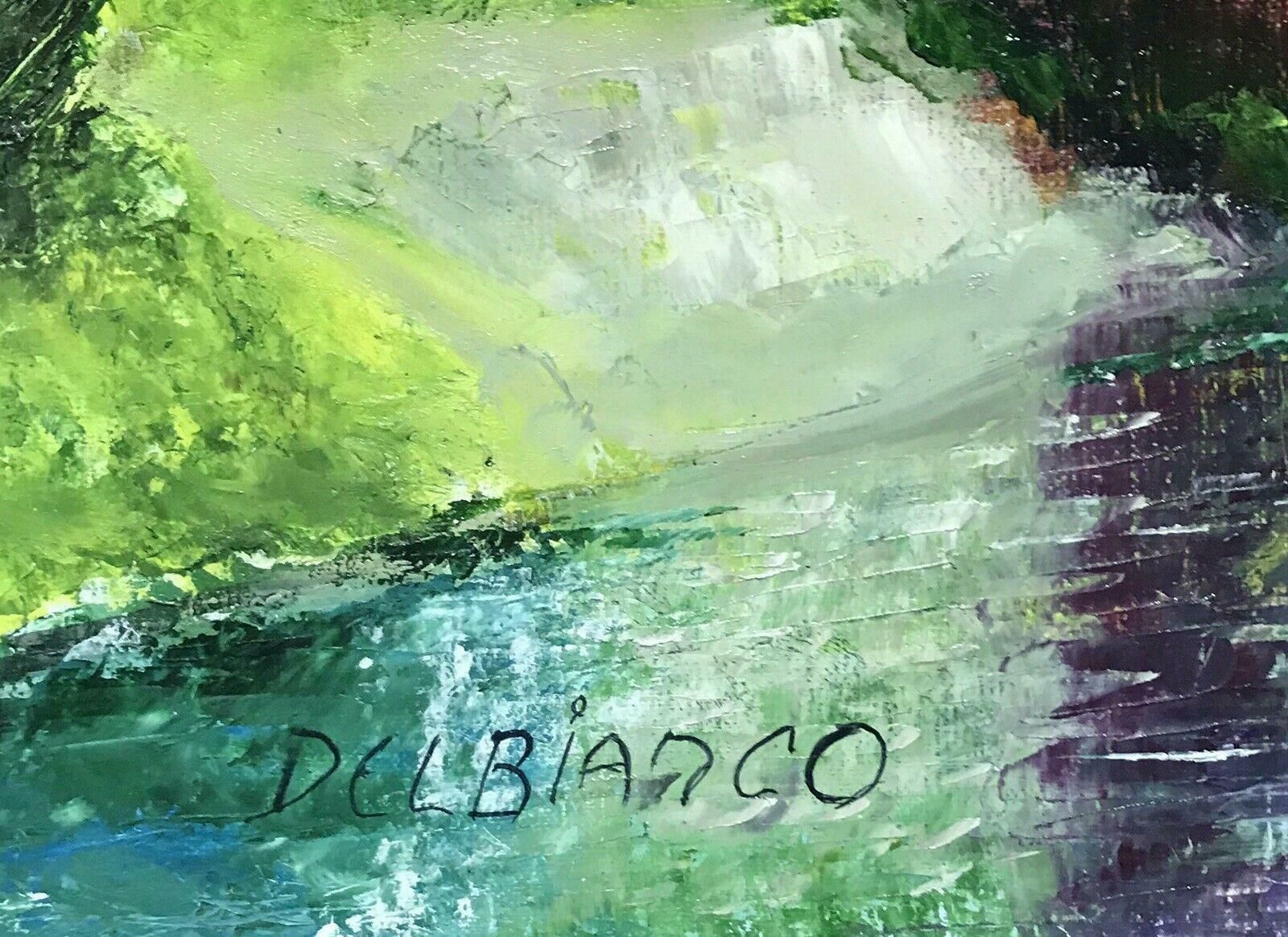 Louis Del Bianco (B.1925tranquil French Impressionist River Landscape Signed Oil   Louis Del Bianco20th Century photo buy