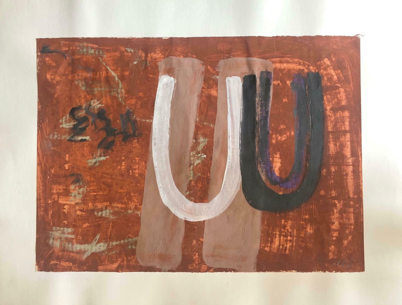 Unknownmodern British 20th Century Colourful Abstract Painting   Geometric Shapesc.1990's photo furniture