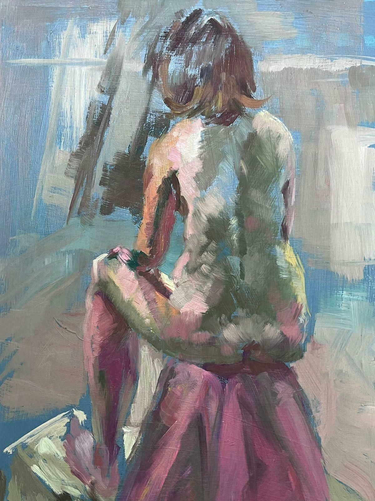 Helen Greenfieldenglish Impressionist Oil Painting Artists Nude Model Sat Facing Wall photo vinterior