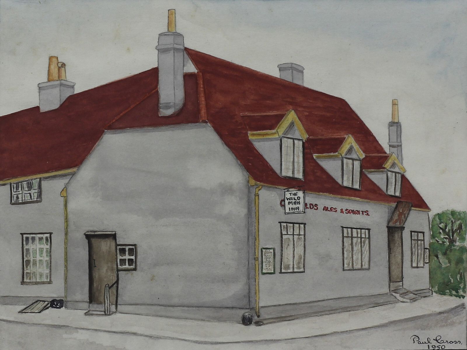 Watercolour By Paul Cross. Title Is "The Wild Man Sproughton" photo furniture