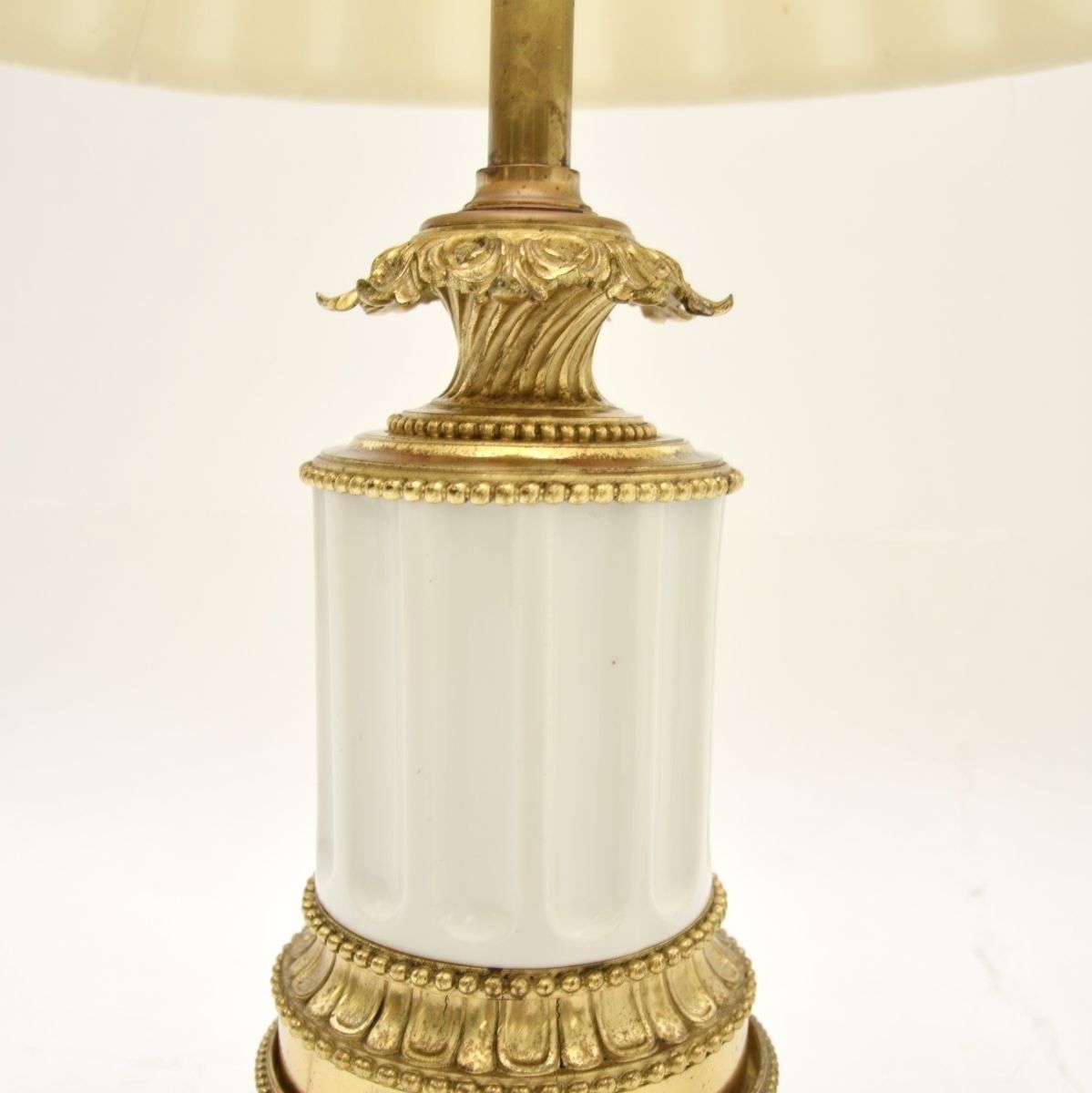 Pair Of Antique French Gilt Metal And Ceramic Table Lamps photo 1105.52